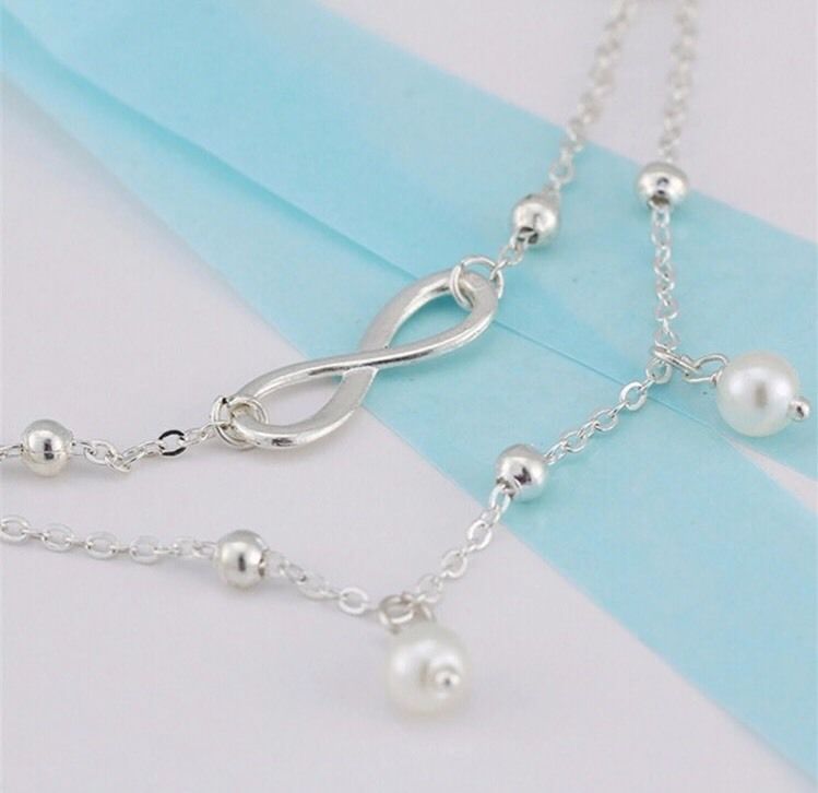 Women’s Fashion Jewelry Silver Or Gold Beaded Anklet Ankle Bracelet 28-1 / 29-8