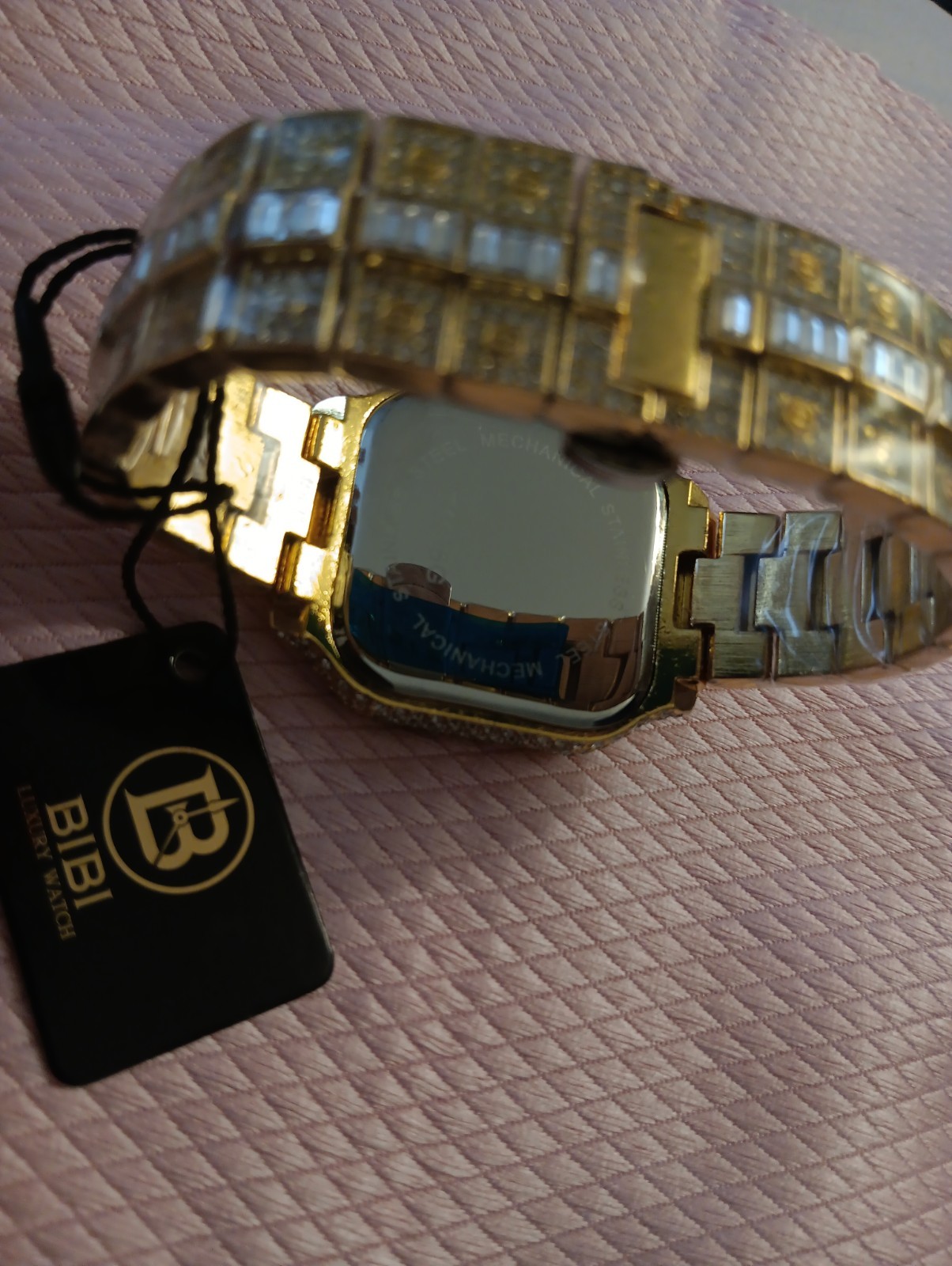 Bibi Luxury Golden Iridescent Crystal Adorned Watch B0071