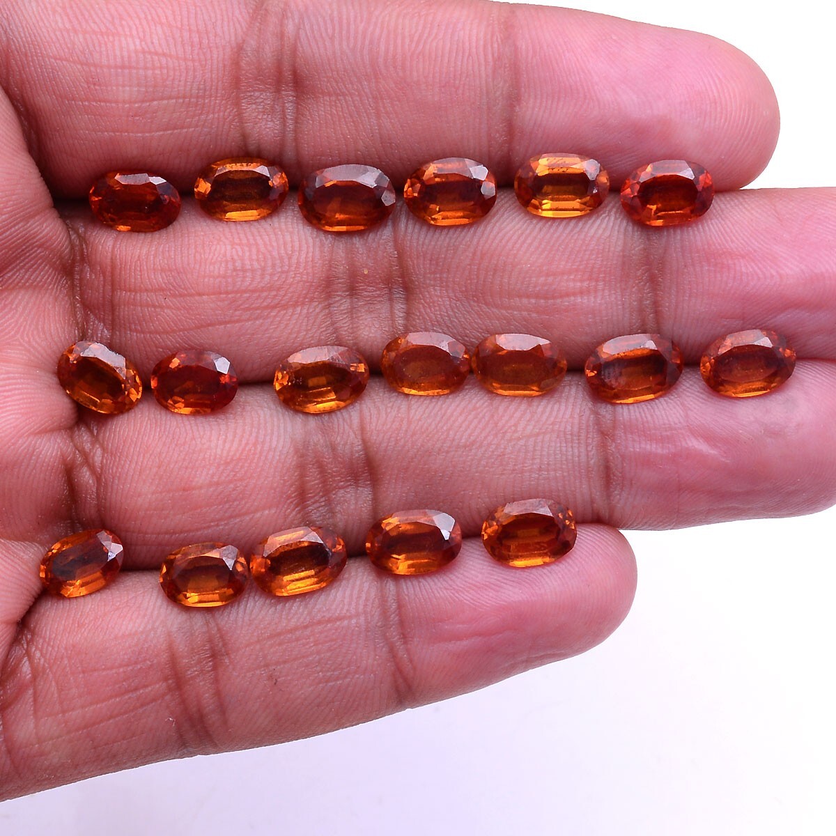 19 Pcs Natural Ceylon Hessonite Garnet Top Quality Untreated Loose Gemstones Lot