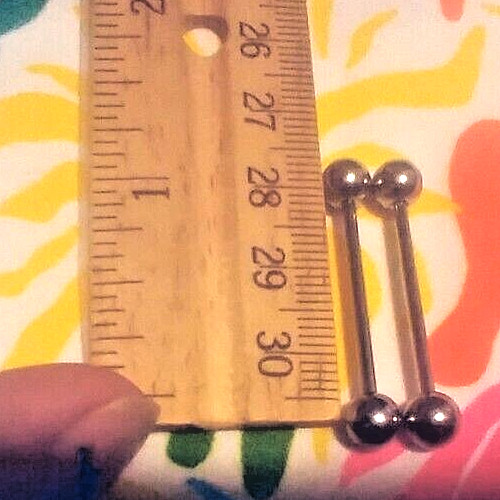 BARBELL PAIR, GAUGE 14 x 25 x 6 MM BODY PIERCING JEWELRY SURGICAL STEEL 316L NEW