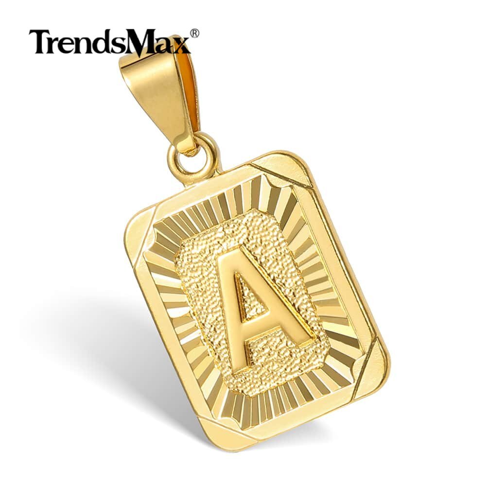 14K Gold Filled Initial Letter A-Z Pendant Charm (Rectangle Pendant Charm Only)
