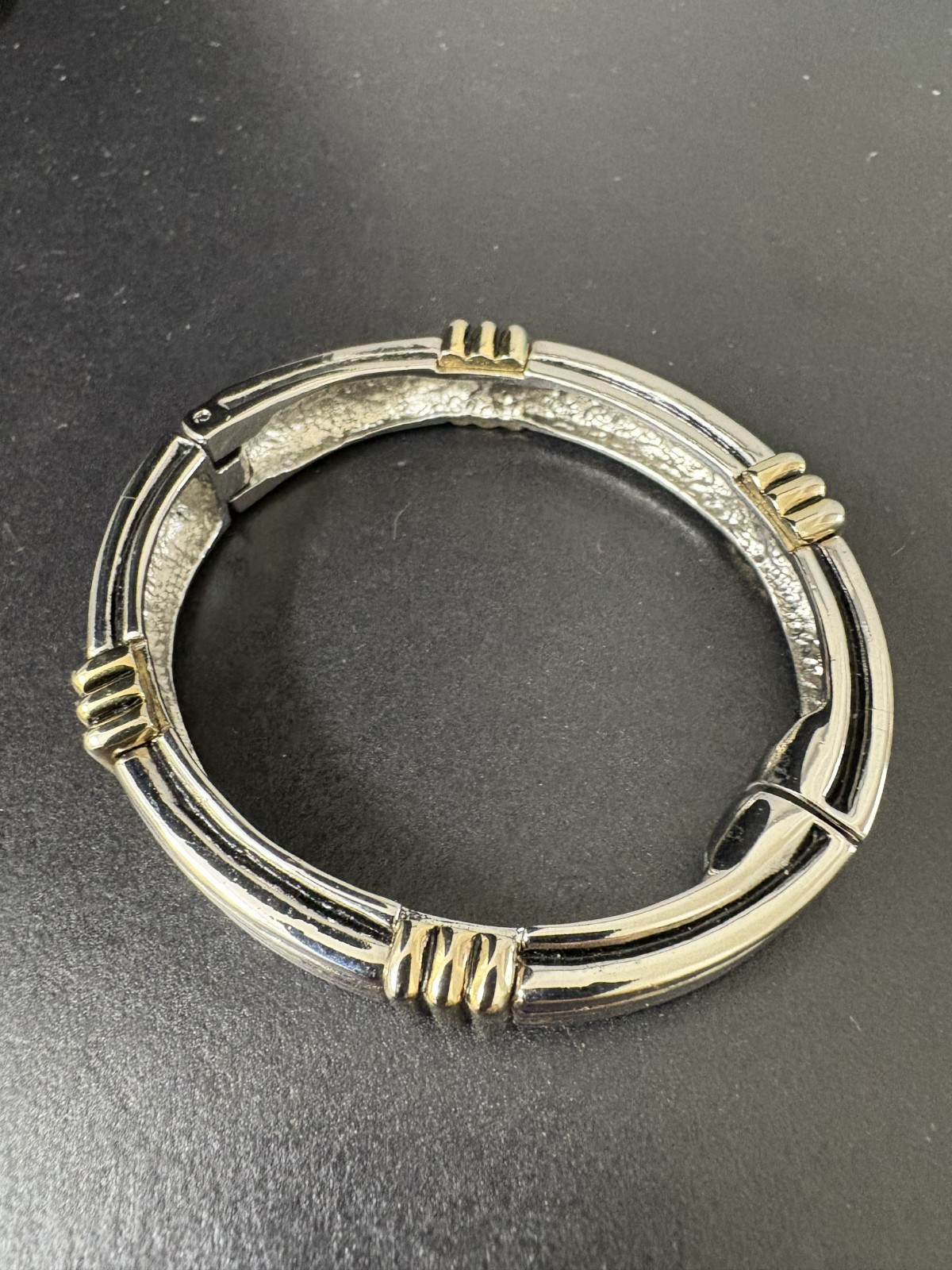 Vintage Silver Tone Metal Cuff Bracelet 2 Piece Lot Size 6.5-7
