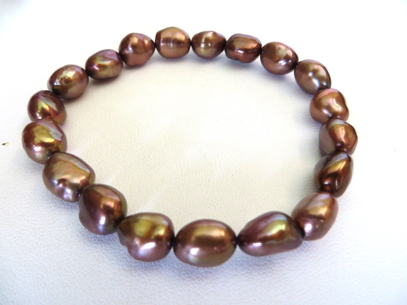 Honora Cultured Bronze Tones Pearls Stretch Bracelet 6 3/4 Inches Approx 8MM
