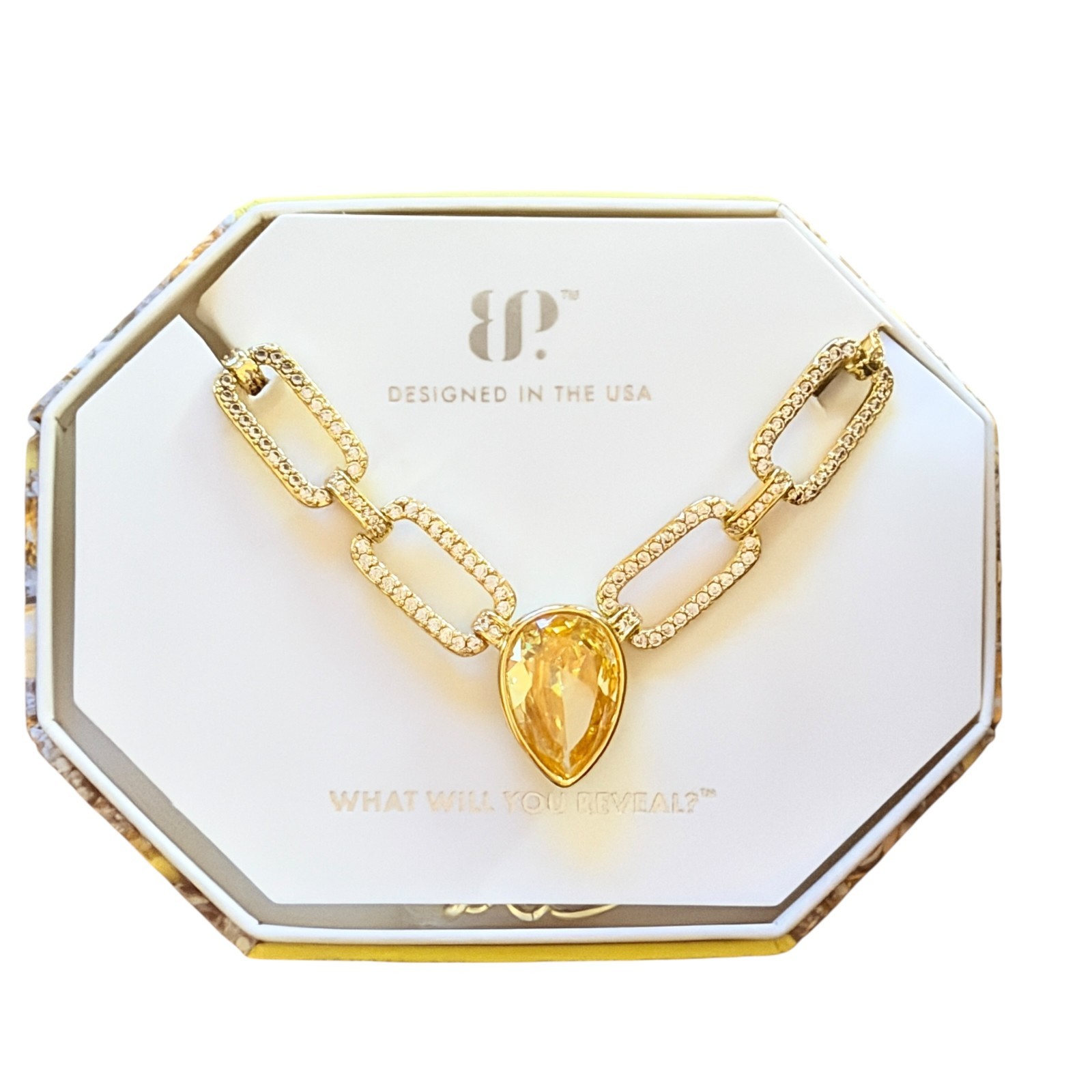 Bomb Party November Necklace “Held In Flight” Citrine on Yellow Gold