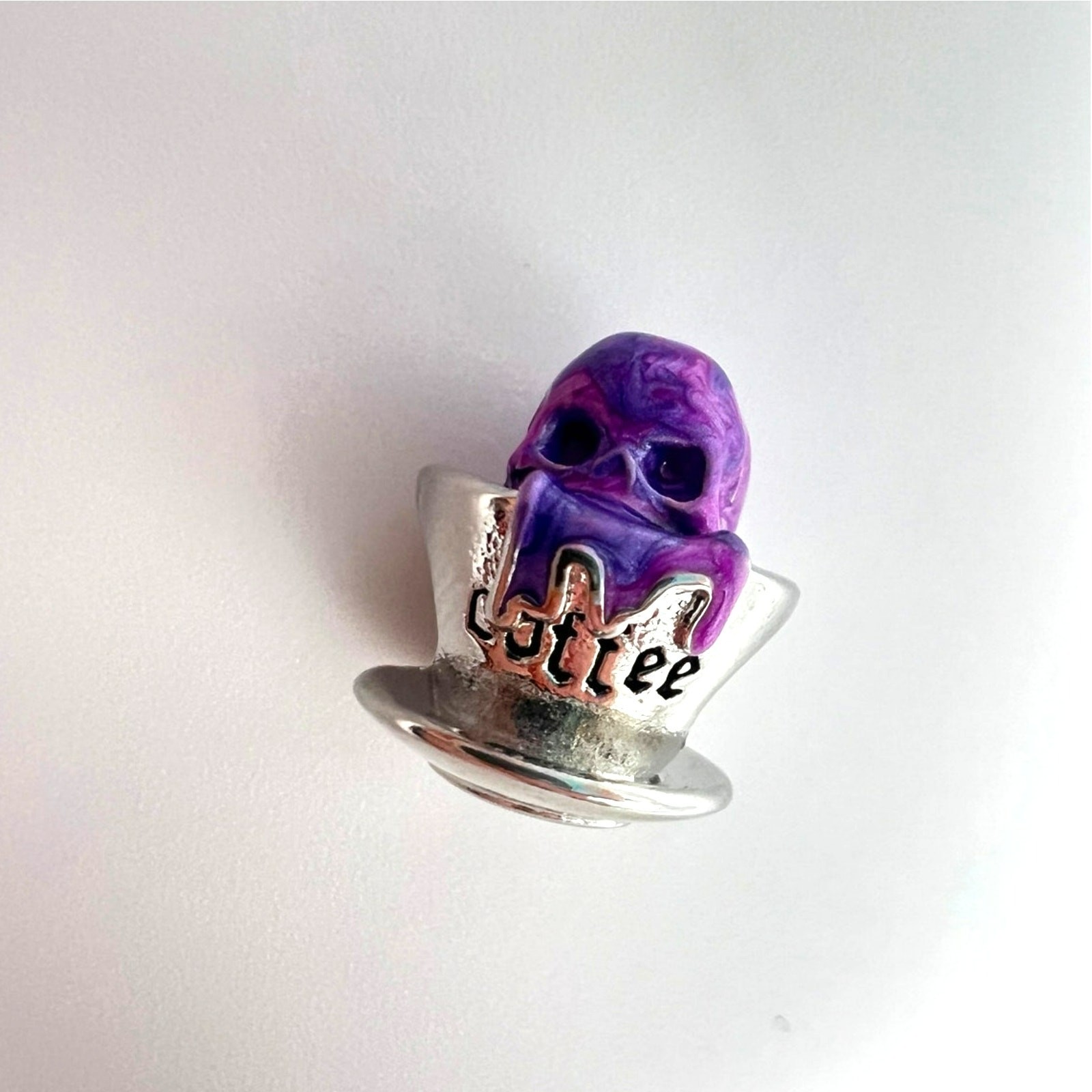 NEW Halloween Purple Coffee Skull Charm for European Bracelet