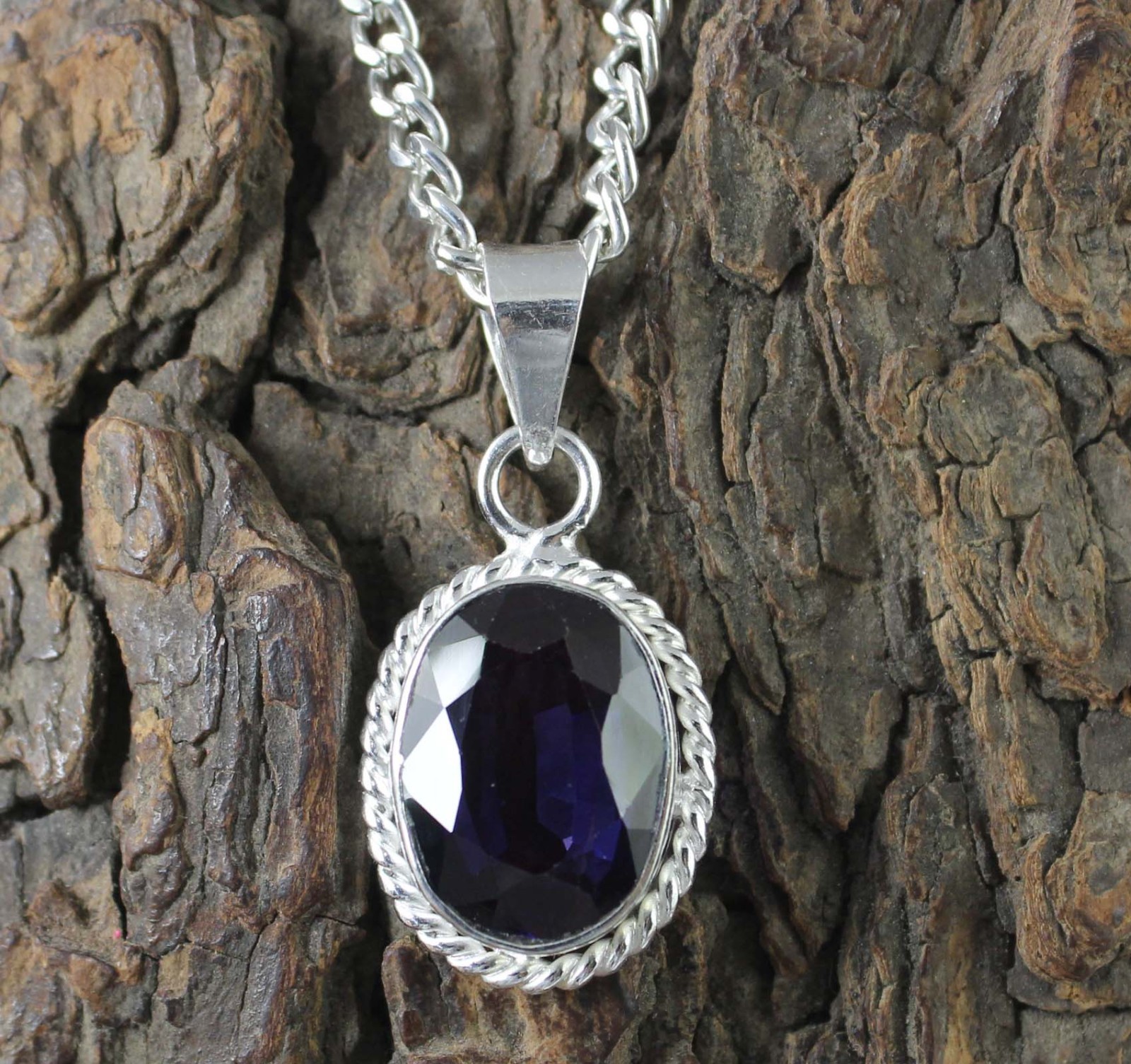 17.85 Ct Natural Boysenberry Sapphire Oval Gems Certified Pendant Veterans Day