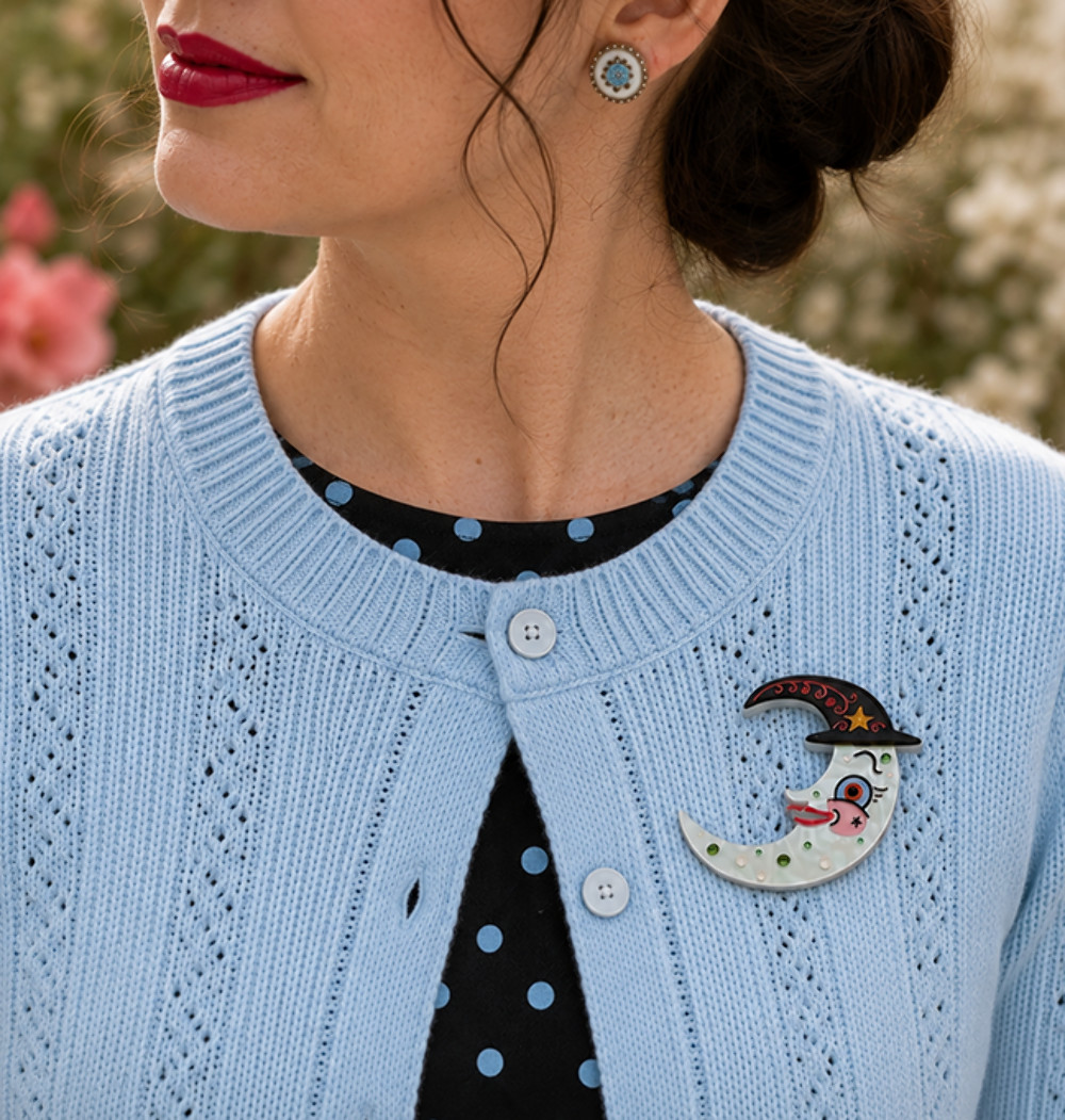 Witchy Crescent Moonhilda Brooch by Johanna Parker x Lipstick & Chrome — Folk Ar