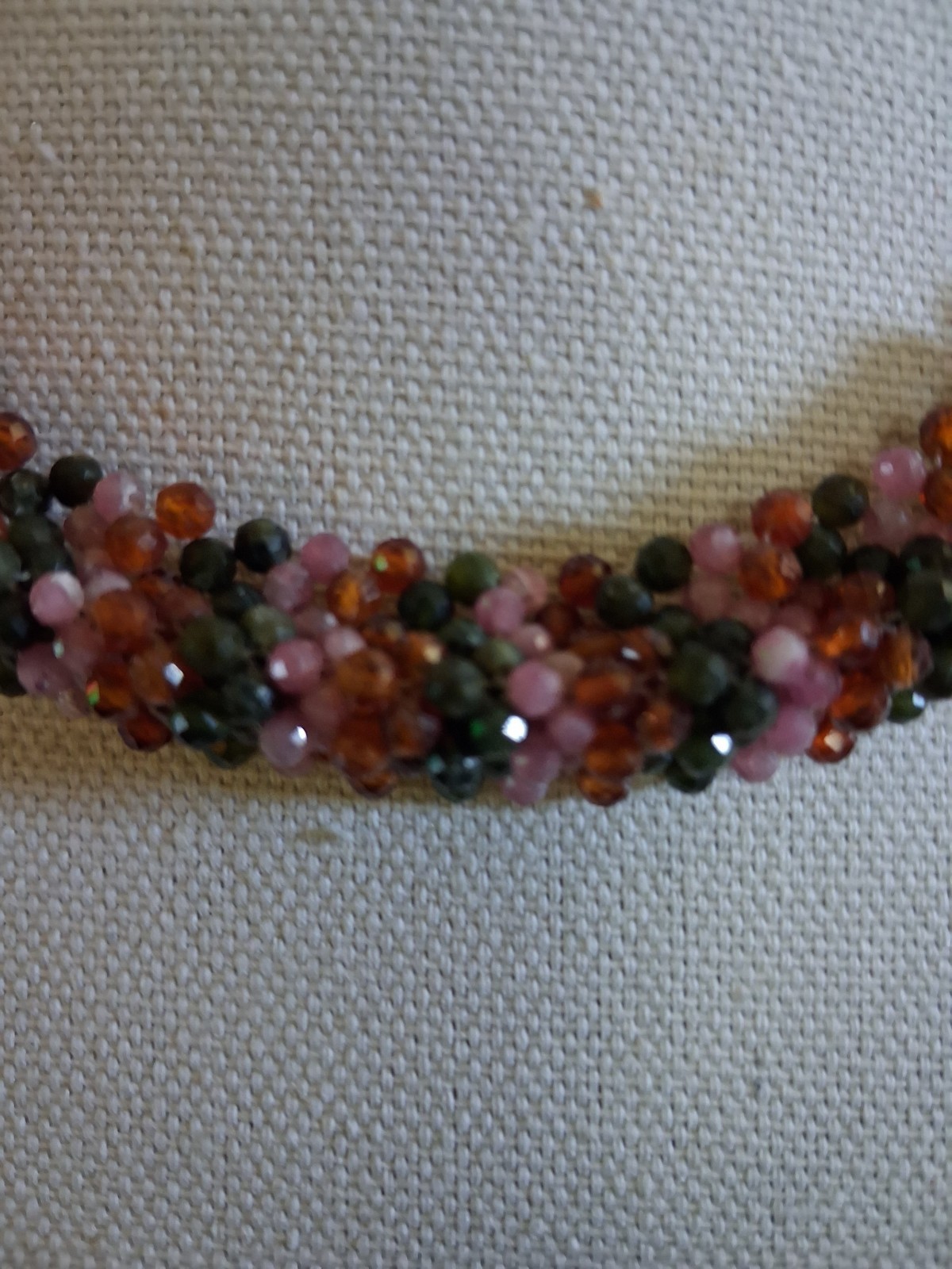 Jay King Pink, Orange and Green Multigem 18″ Woven Necklace Orig. Price $239.95