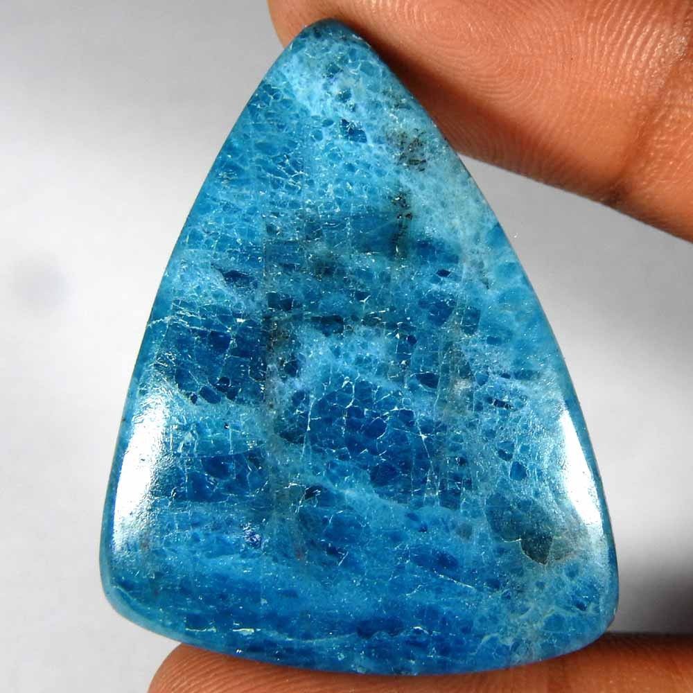 74.95Cts100%Natural Blue Apatite Fancy Cabochon(38x30x7)Loose Gemstone