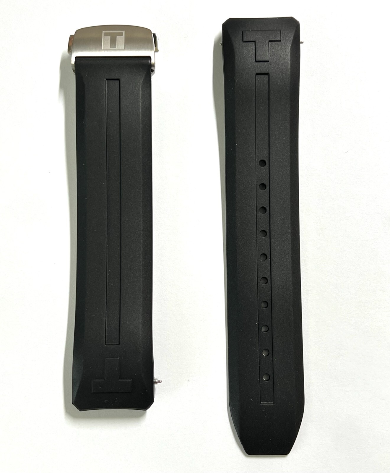 Original Tissot T-Touch CONNECT Solar T121420A Black Rubber Watch Band Strap