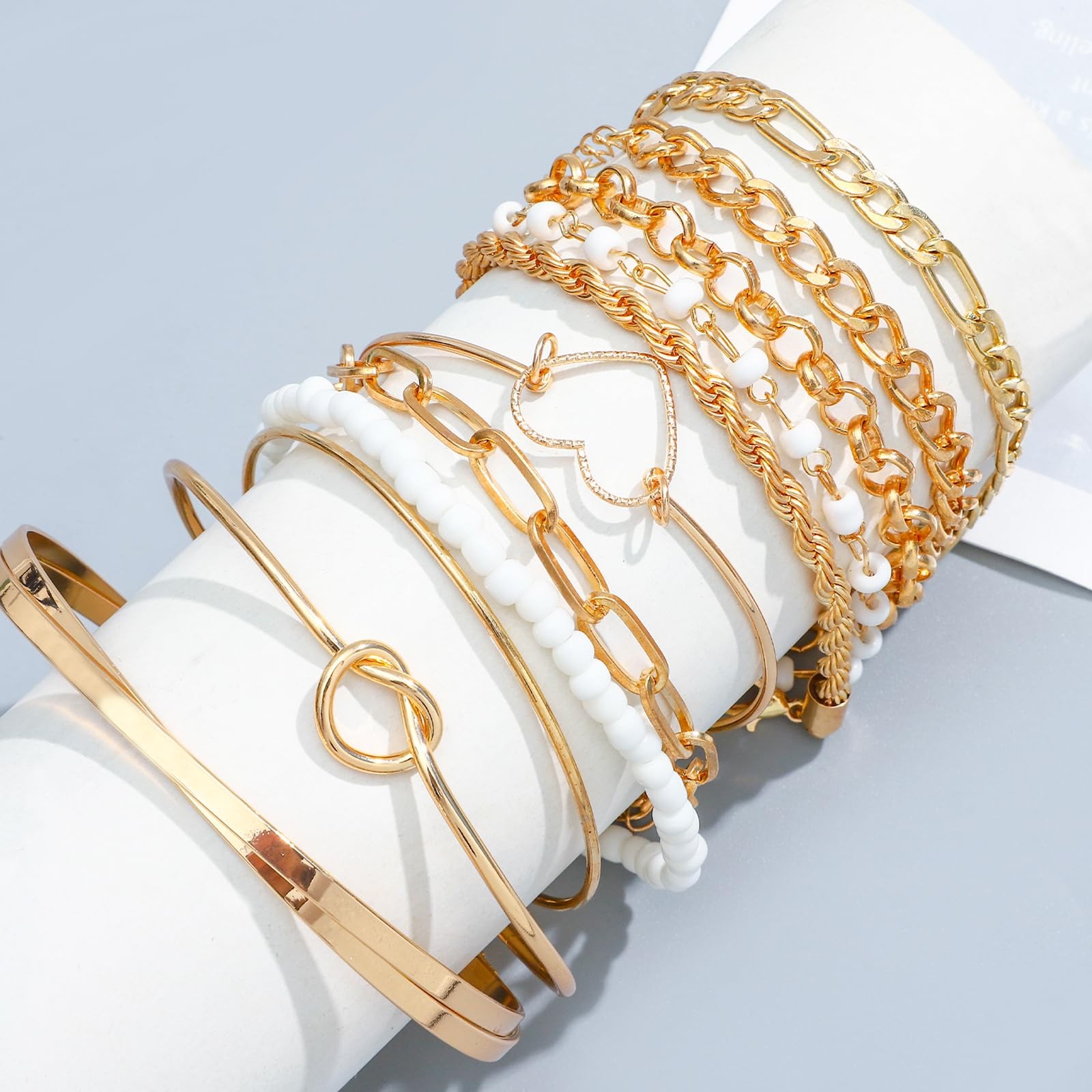 NEWITIN 49 Pieces Gold Jewelry Set for Women One Size, A