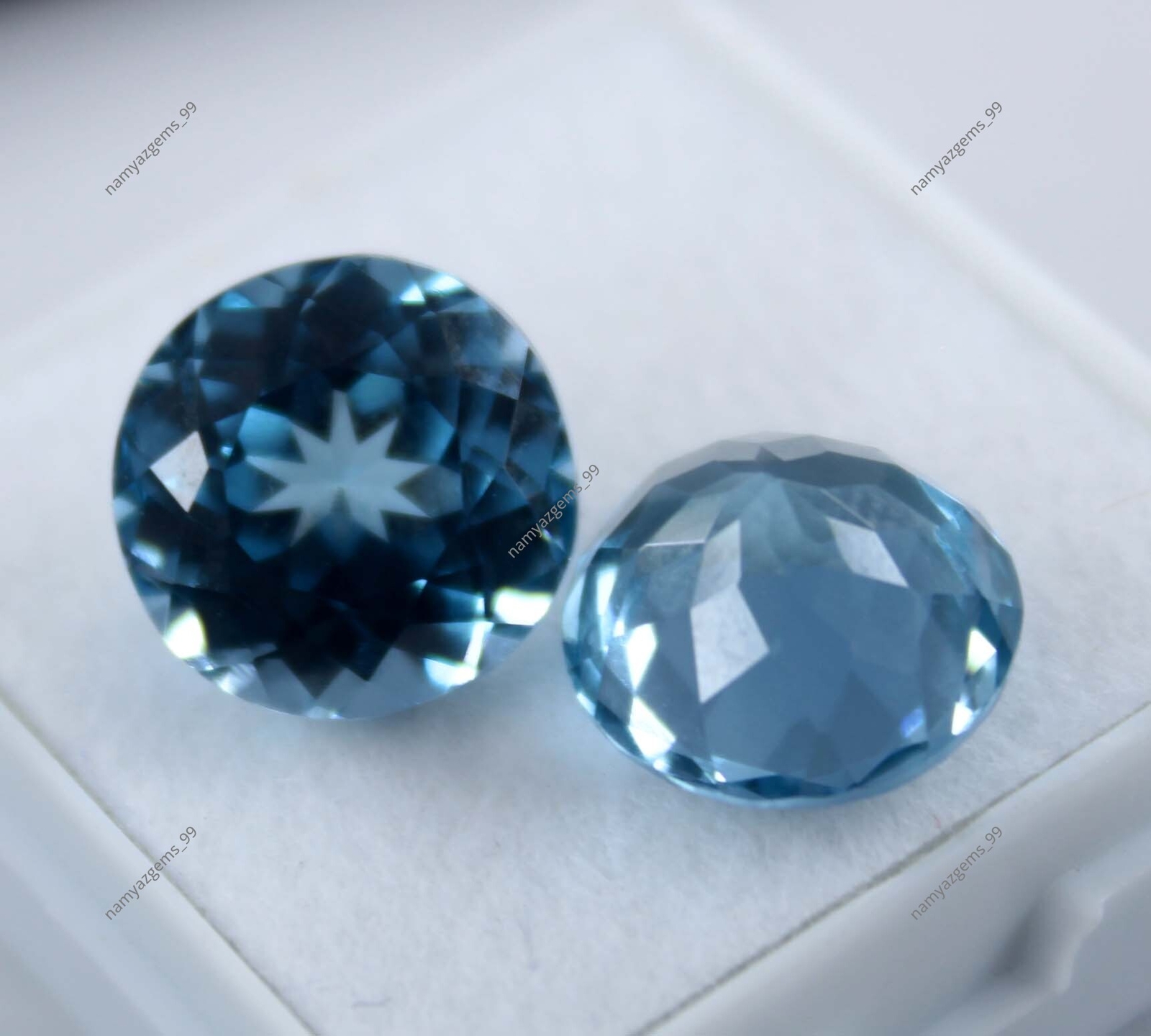 12 Ct Natural Montana Sapphire Round Cut CERTIFIED Loose Gemstone Blue Pair