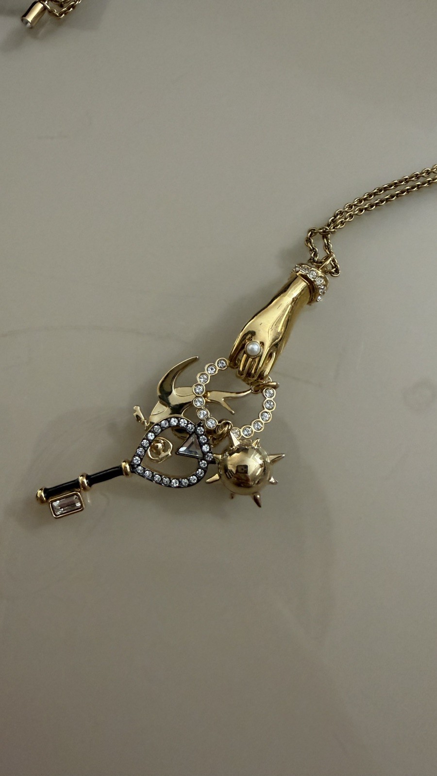 Swarovski Tarot Magic Necklace Charm Hand Motif Crystal