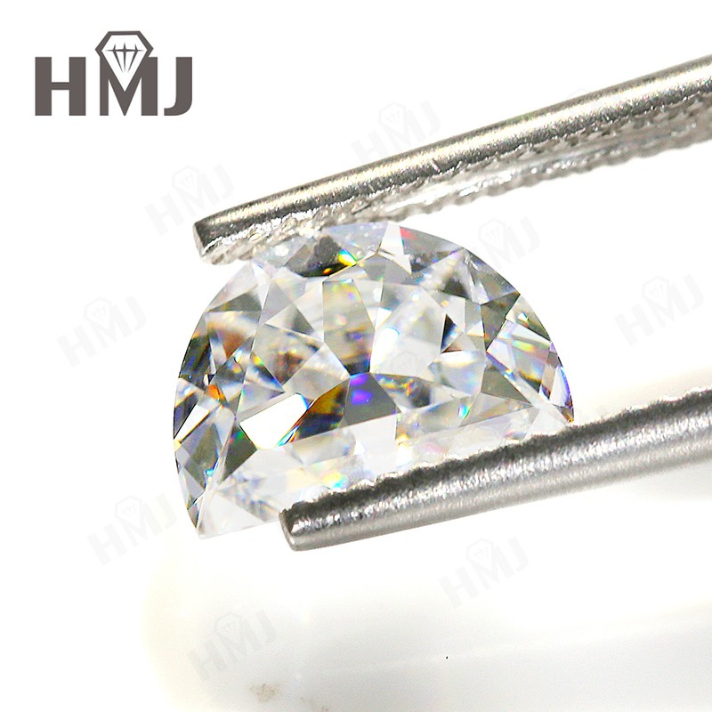 Wholesalers Special Moissanite Loose Stones Half Moon Gemstone White D Color DIY