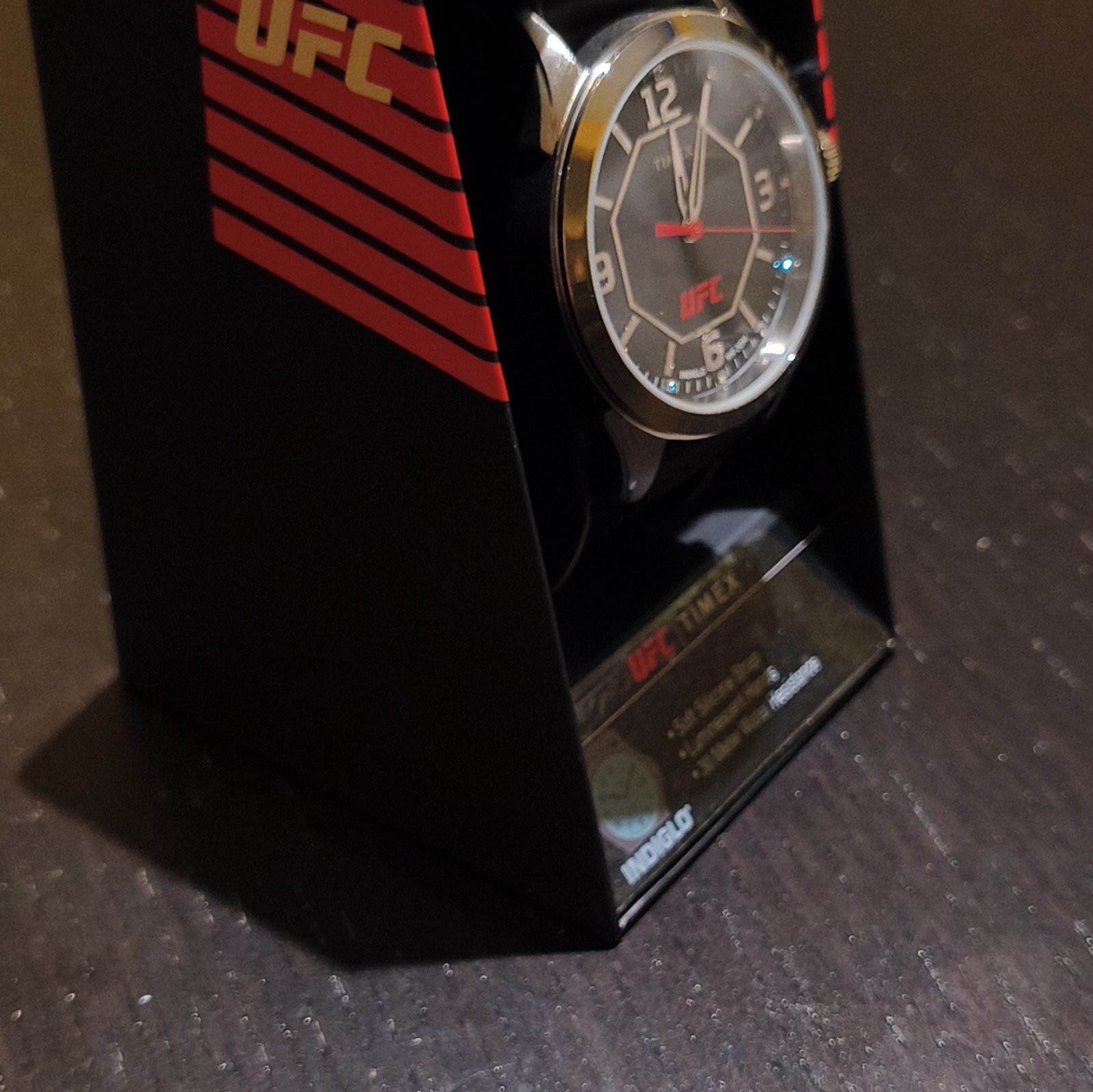 Timex UFC Men’s 45mm Analog Quartz Watch Indiglo Black Silicone Strap WR30m