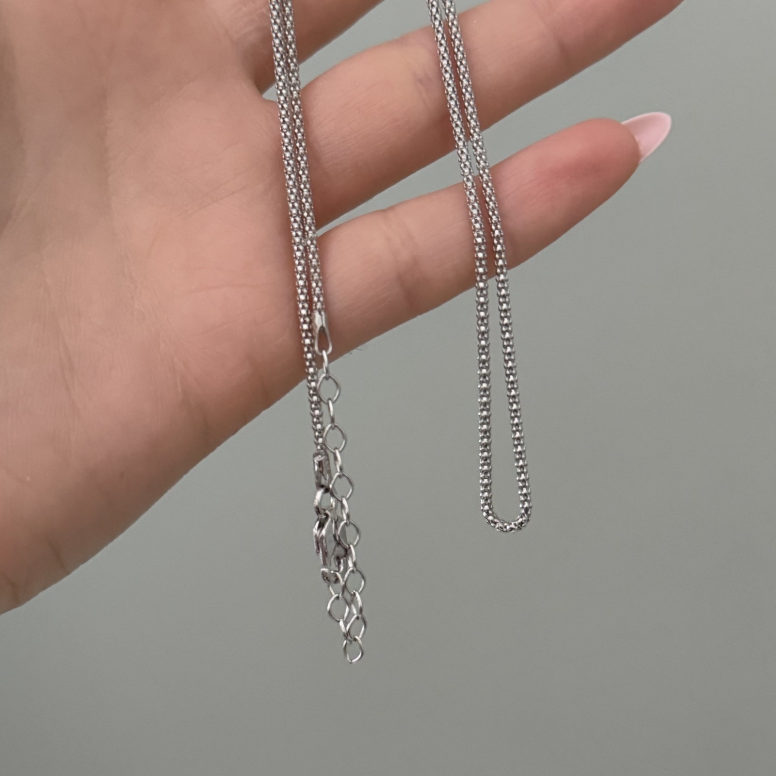 925 Italy Sterling Silver Popcorn Chain Link Necklace Adjustable 20″