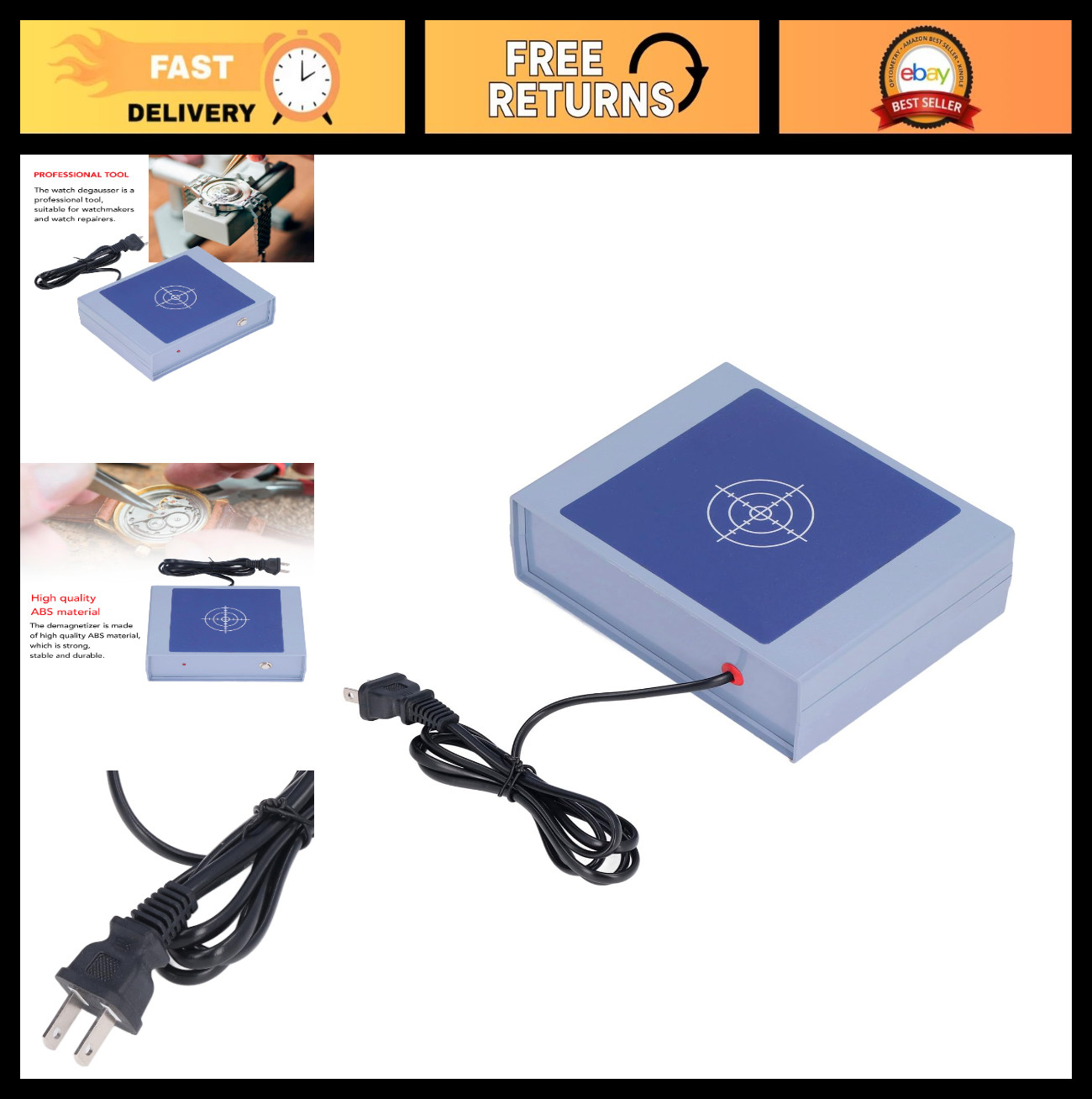 Compact Watch Demagnetizer Tool – Professional Repair Kit for Watchmakers