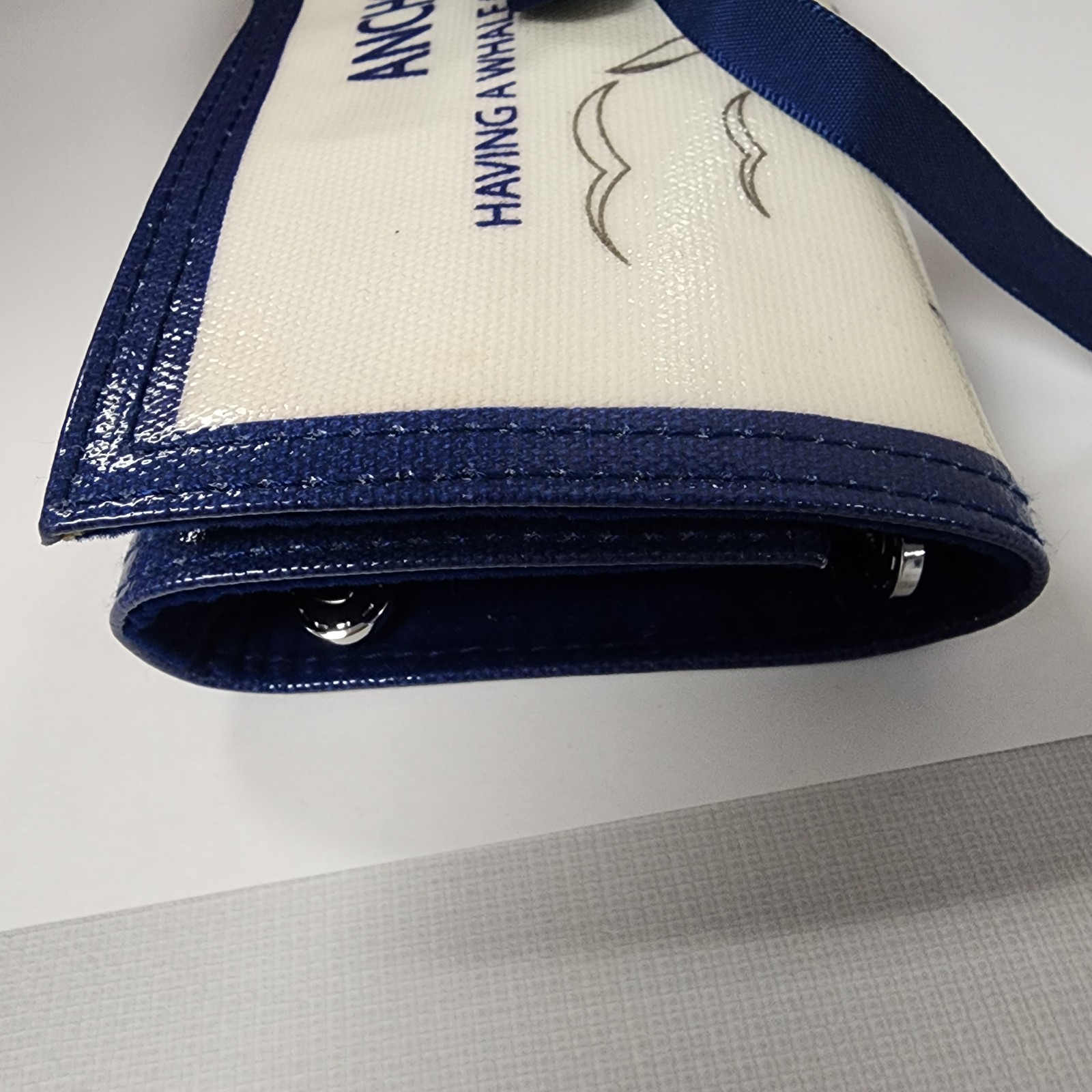 Brighton Nautical Travel Jewelry Roll Blue Velvet Lined Zippered Compartments