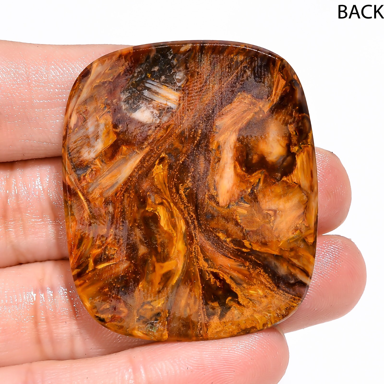 79.20 CT A+ Natural Golden PIETERSITE Cabochon Cushion Shape Gemstone 37X44X5mm