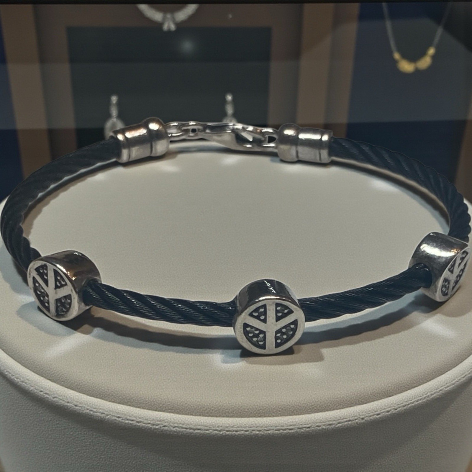 Silver Stainless Steel With Diamonds Bracelet