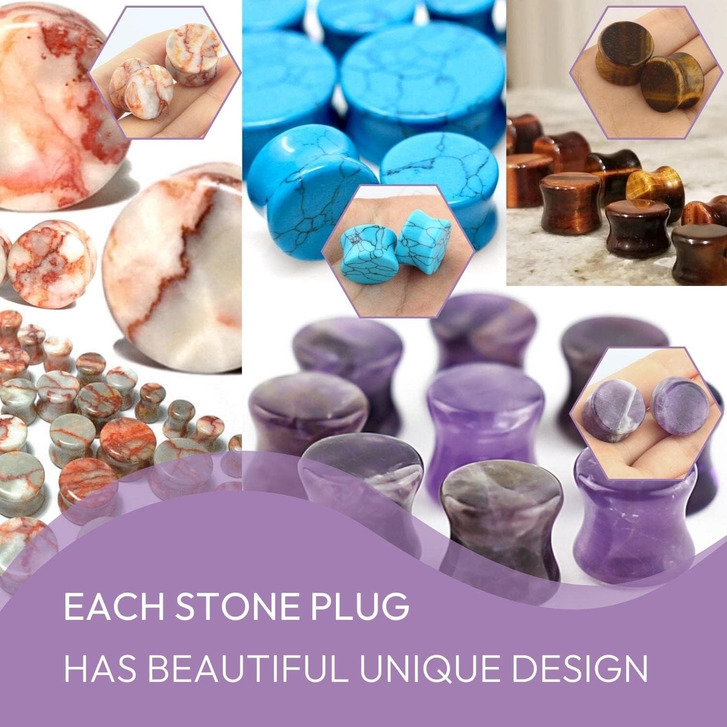 Stylish Stone Ear Stretching Collection