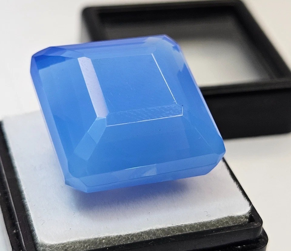 Square Cut Cornflower Blue Opal Welo 58-60 Ct Natural Loose Gemstone
