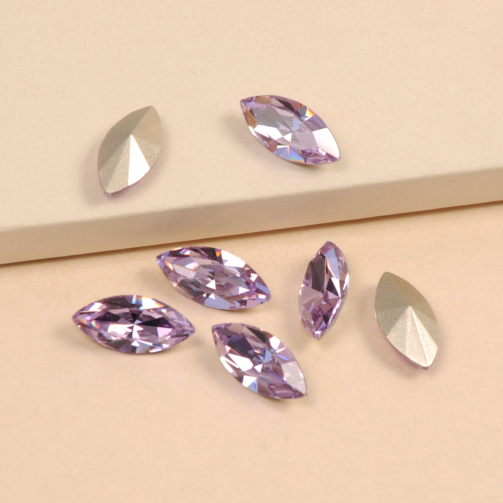 Glitter Crystal Nail Art Rhinestone Navette Colorful Strass Point Back Jewelry