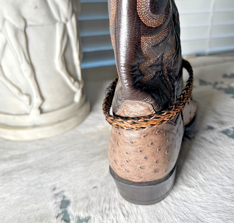 Western Boot Jewelry 15.5 x 3/8 in Horsehair Cowboy Adjustable Black Brown