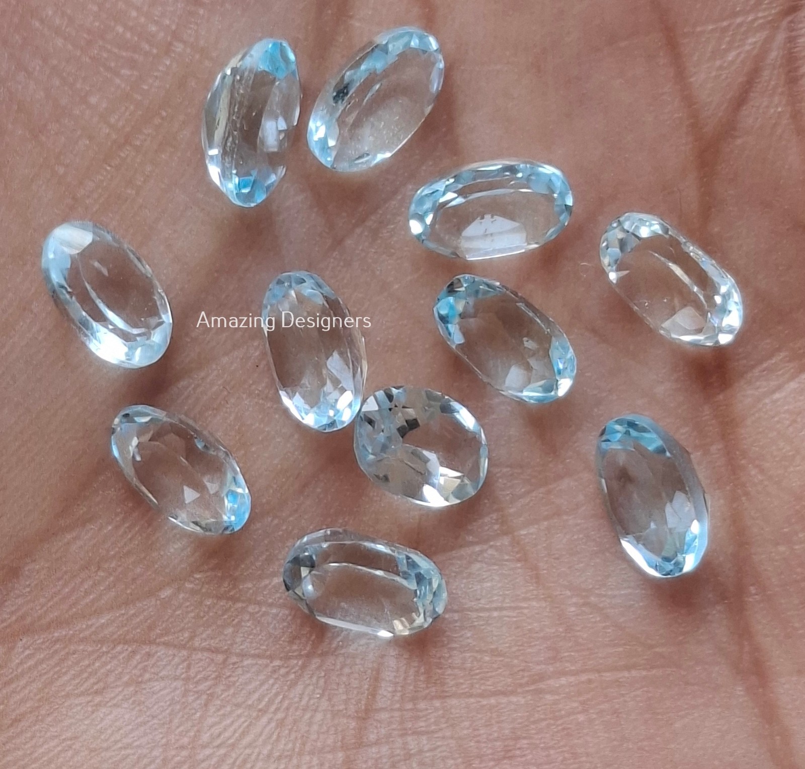 Natural Sky Blue Topaz Oval Faceted Cut 3x5mm to 8x10mm Loose Gemstone