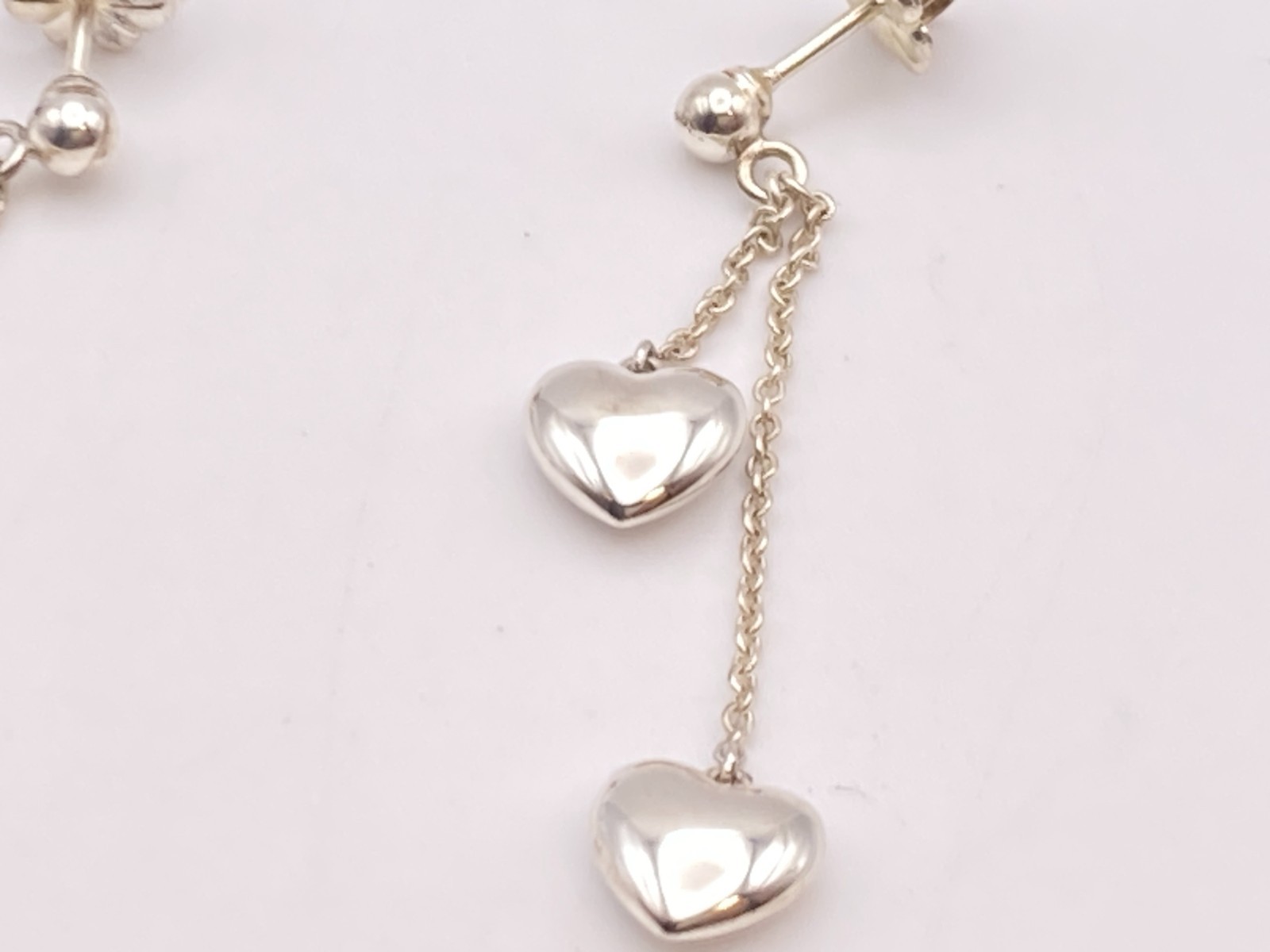 Tiffany & Co. Double Heart Drop Dangle Earrings 3.9g