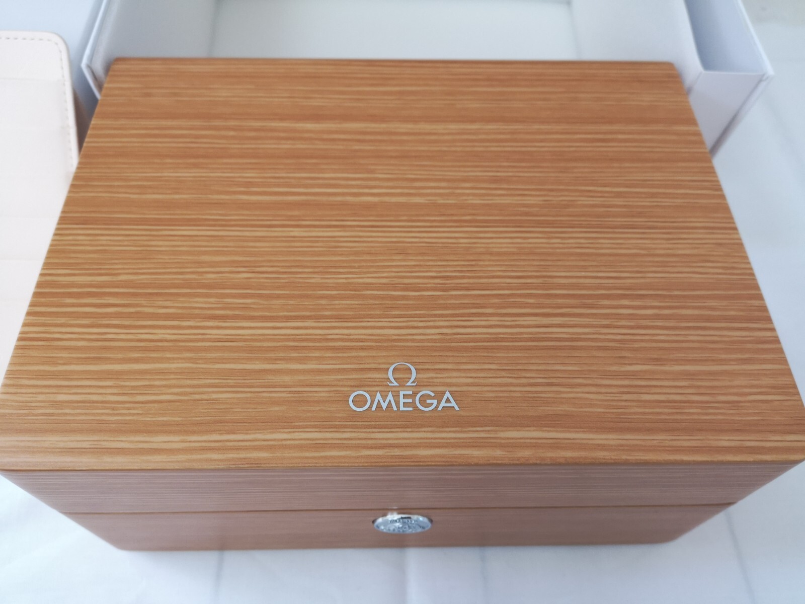 Omega Authentic Wooden Watch Box With Travel Red Cube Box Latest Model New