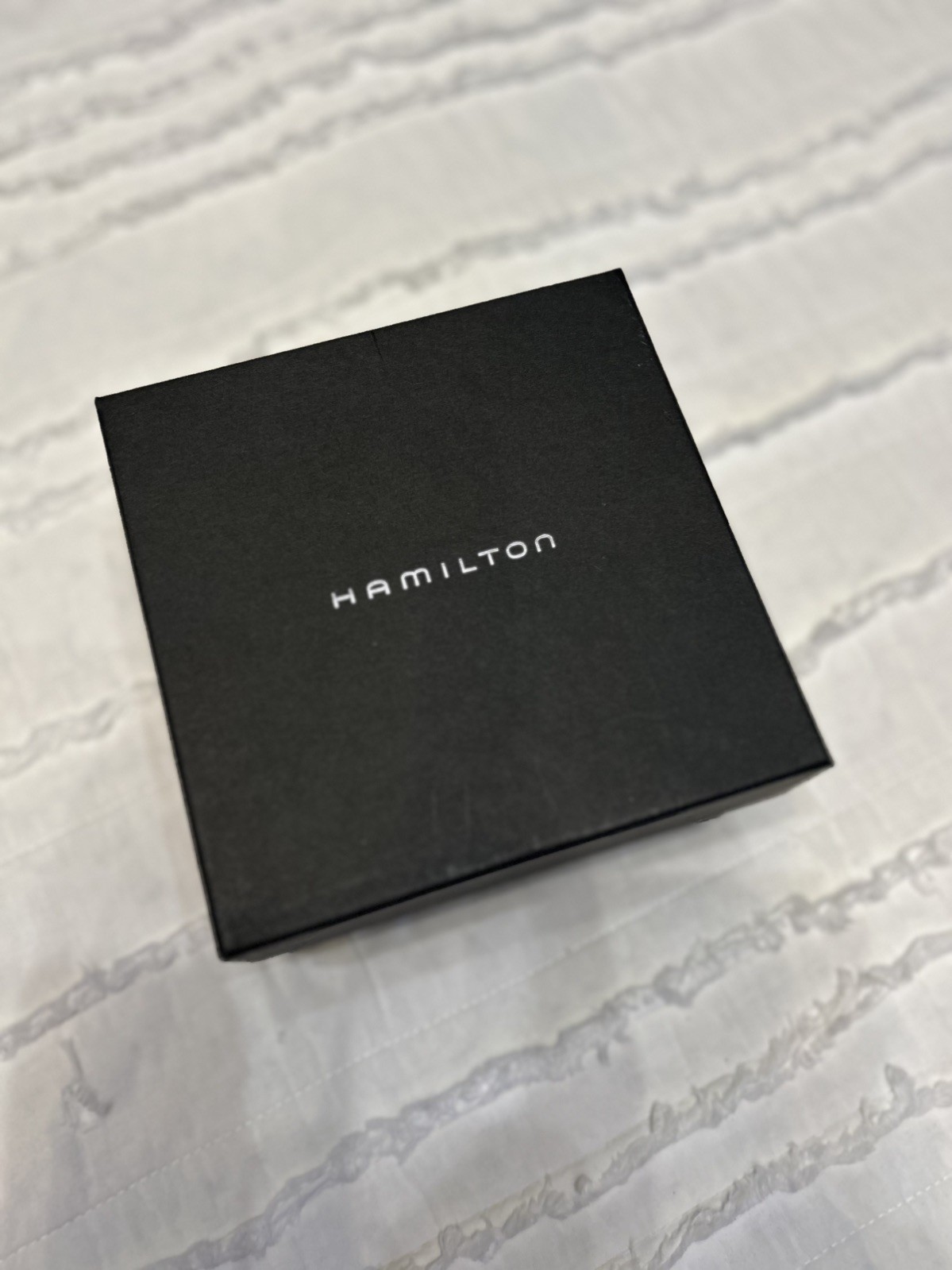 Hamilton Silver Metal Watch Box Set Inner & Outer Boxes & Booklet Included! MINT