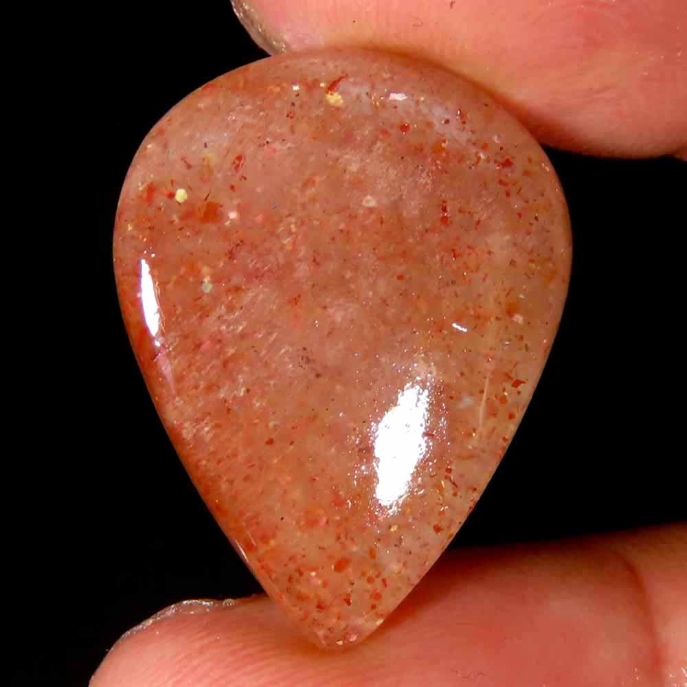 13.30Cts.100%Natural Golden Sunstone Pear Cabochon 18x23x4mm Loose Gemstone