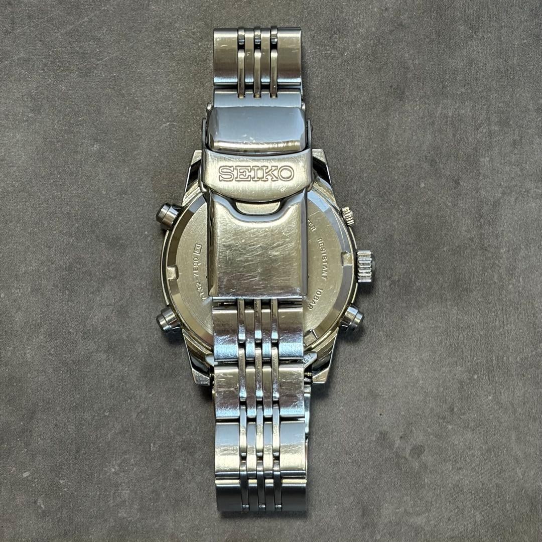SEIKO SUS 7T32-7E90 chronograph wristwatch working condition