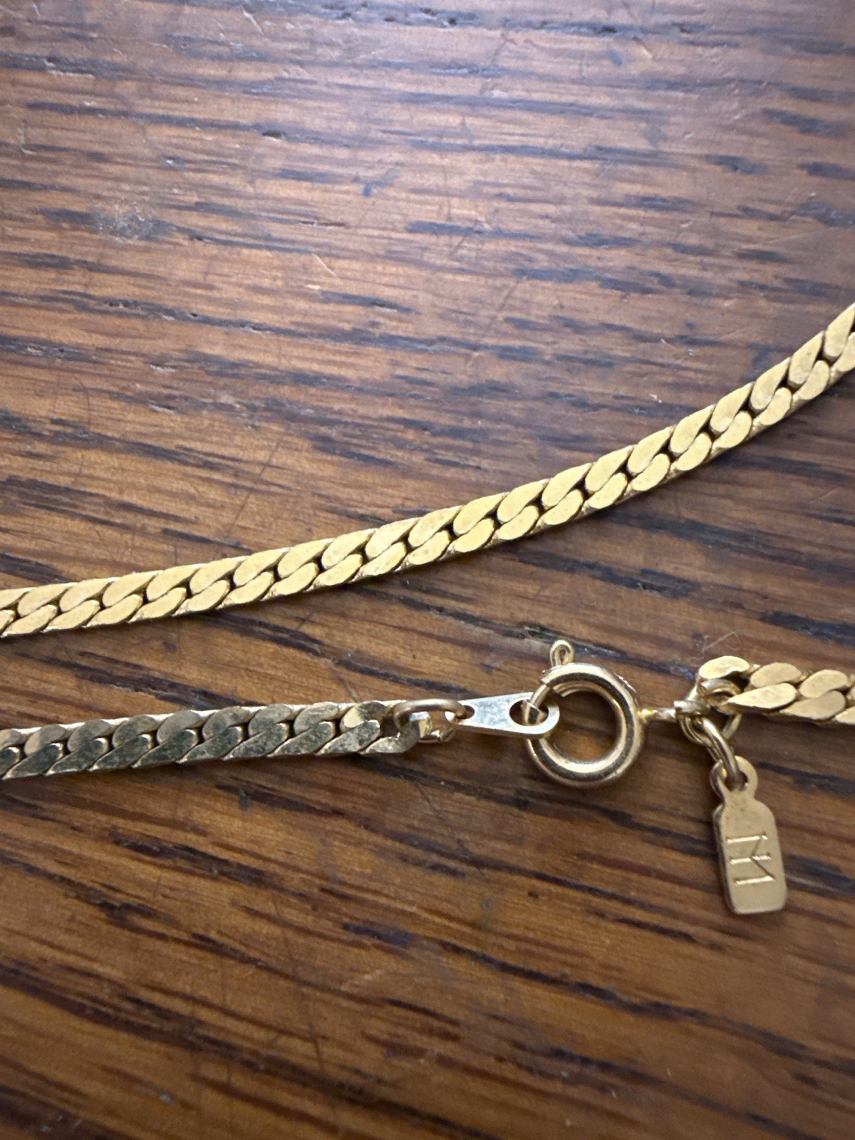 Gold Plated Herringbone Chain Necklace 20” 0.35 oz Flat Snake Style NEW
