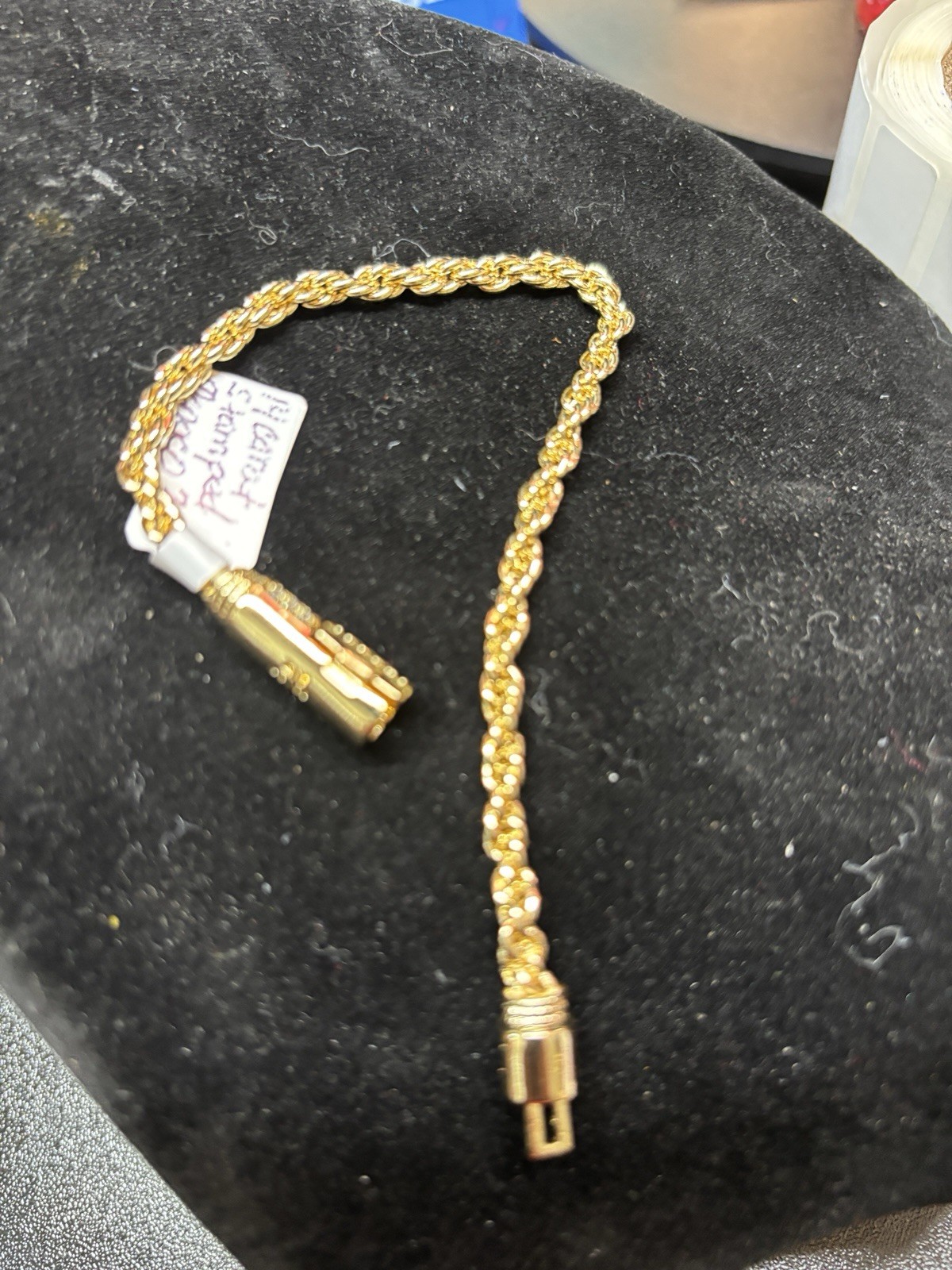 Gold Fill Monaco Stamp Rope Bracelet