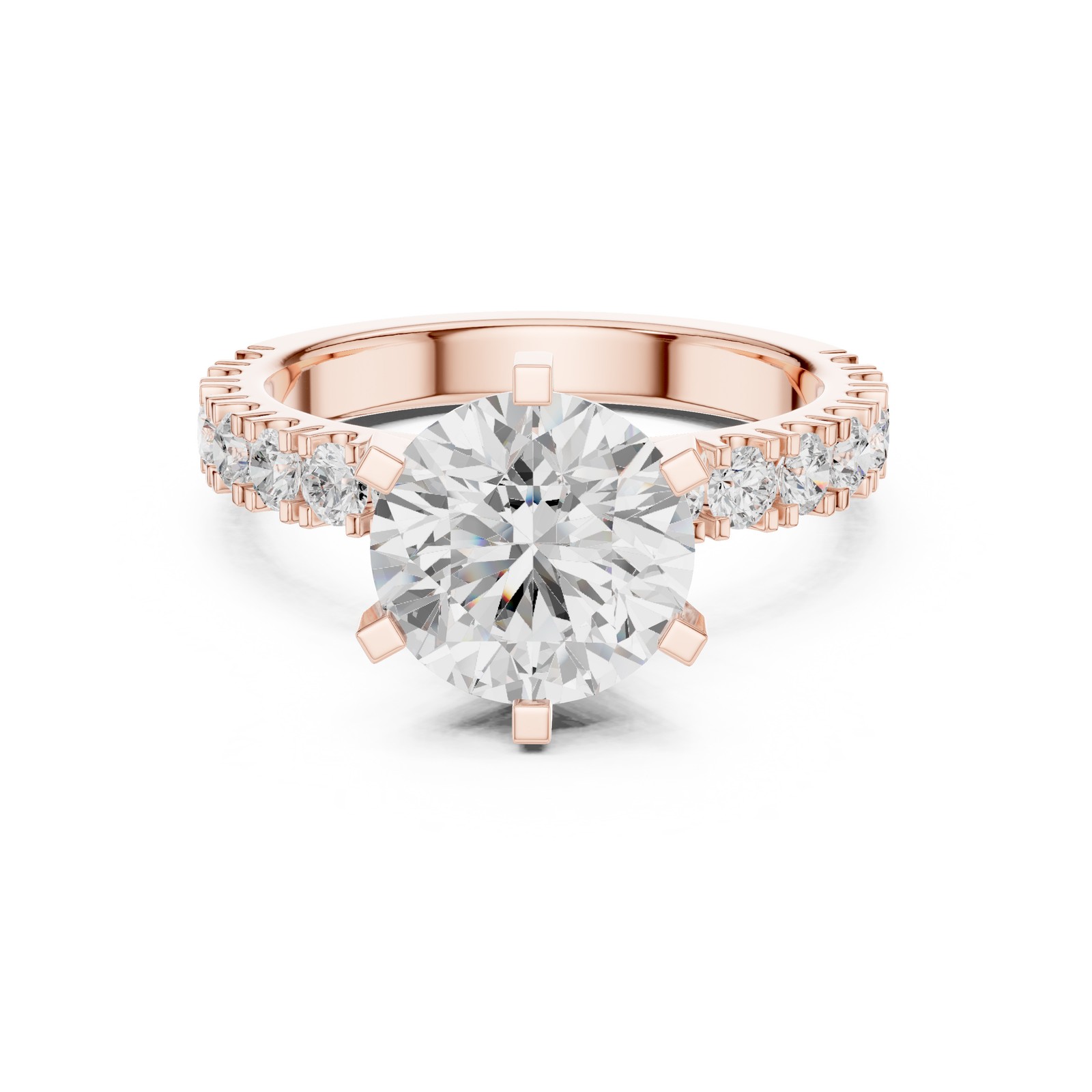 Certified 3 Ct Round Lab Grown Diamond Wedding Engagement Ring 14k Gold Over