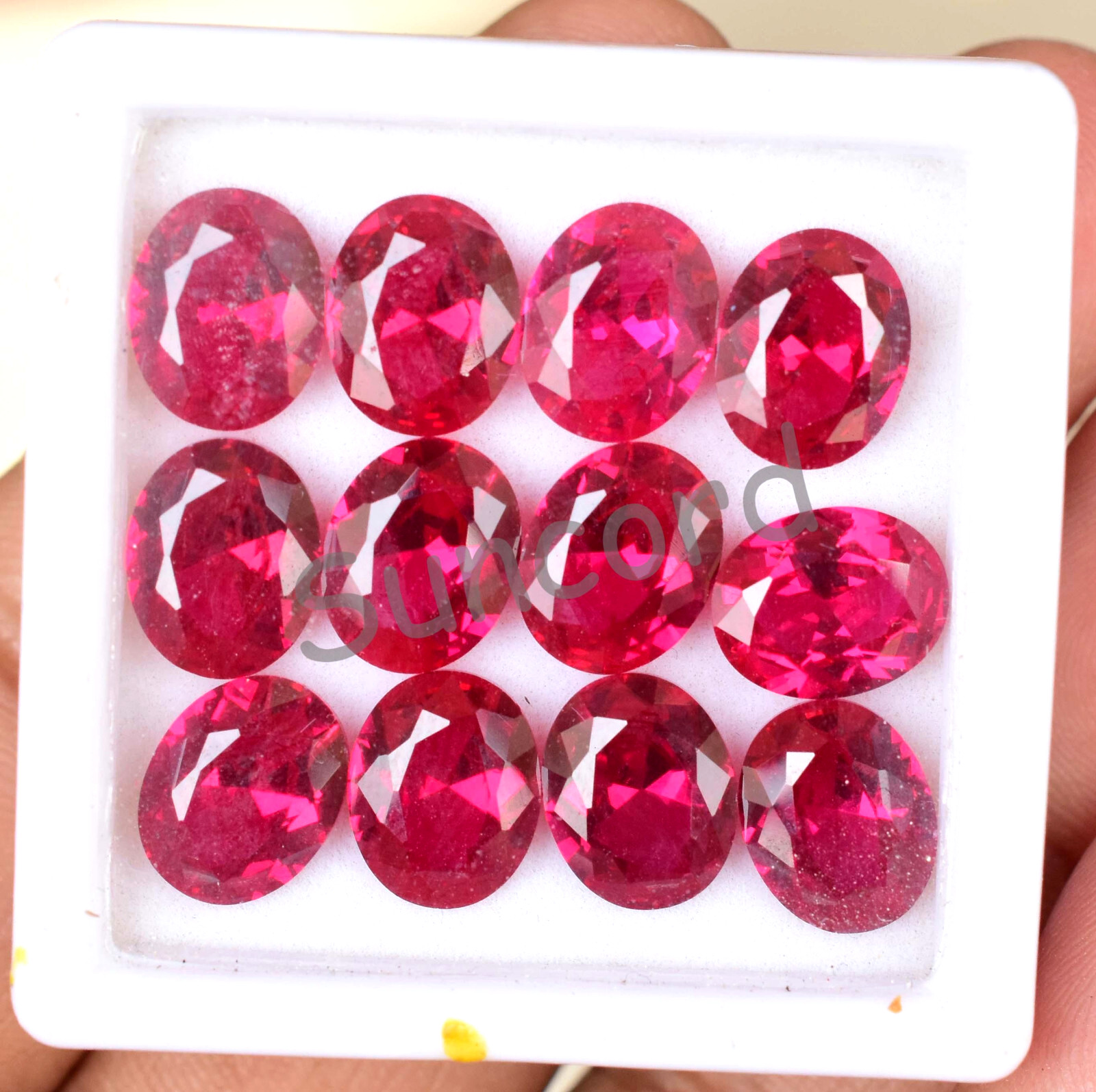 12 Pcs Natural Blood Red Ruby Oval Shape 9.80 mm Certified Loose Gemstone