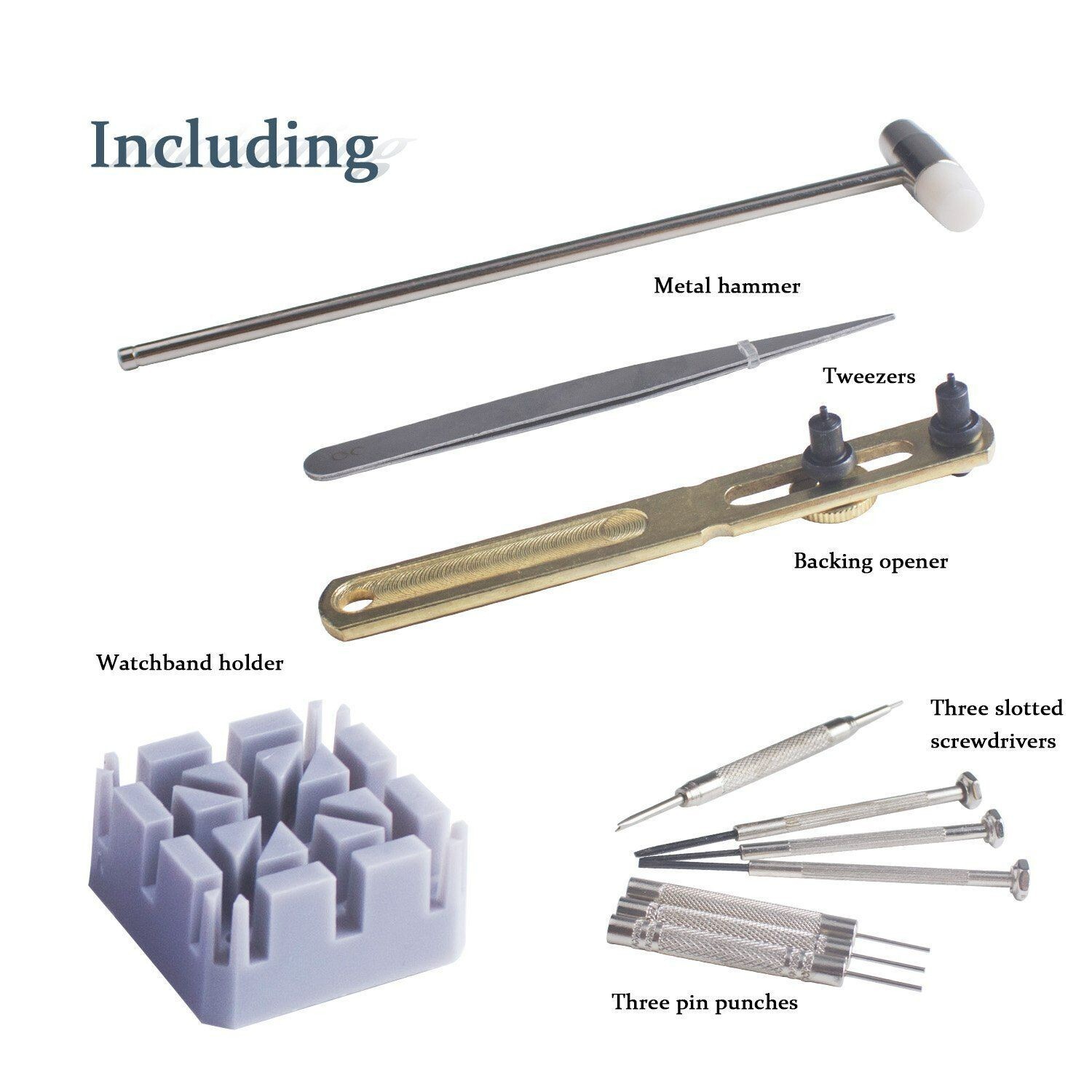 16pc Watch Repair Tool Kit Watch Back Opener Watch Strap Remover Repair Tool Set