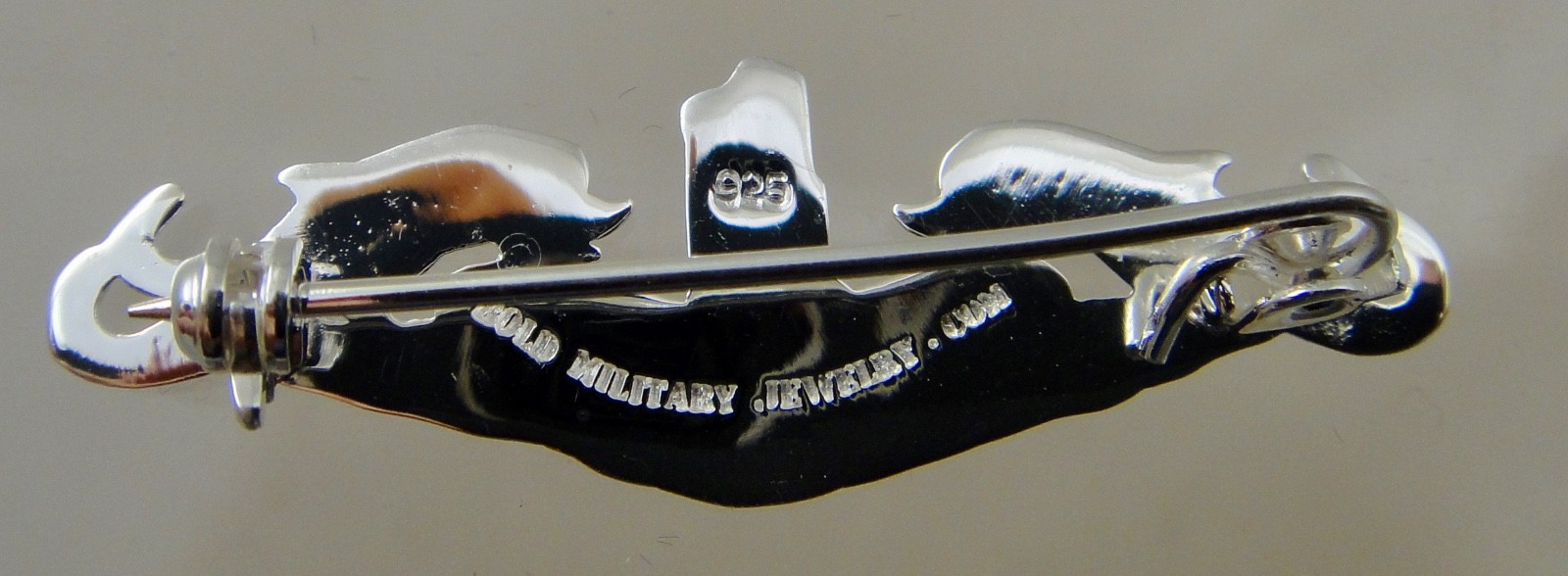 US NAVY Licensed Submarine dolphin mess dress 38mm sterling pin Badge Deep Wave