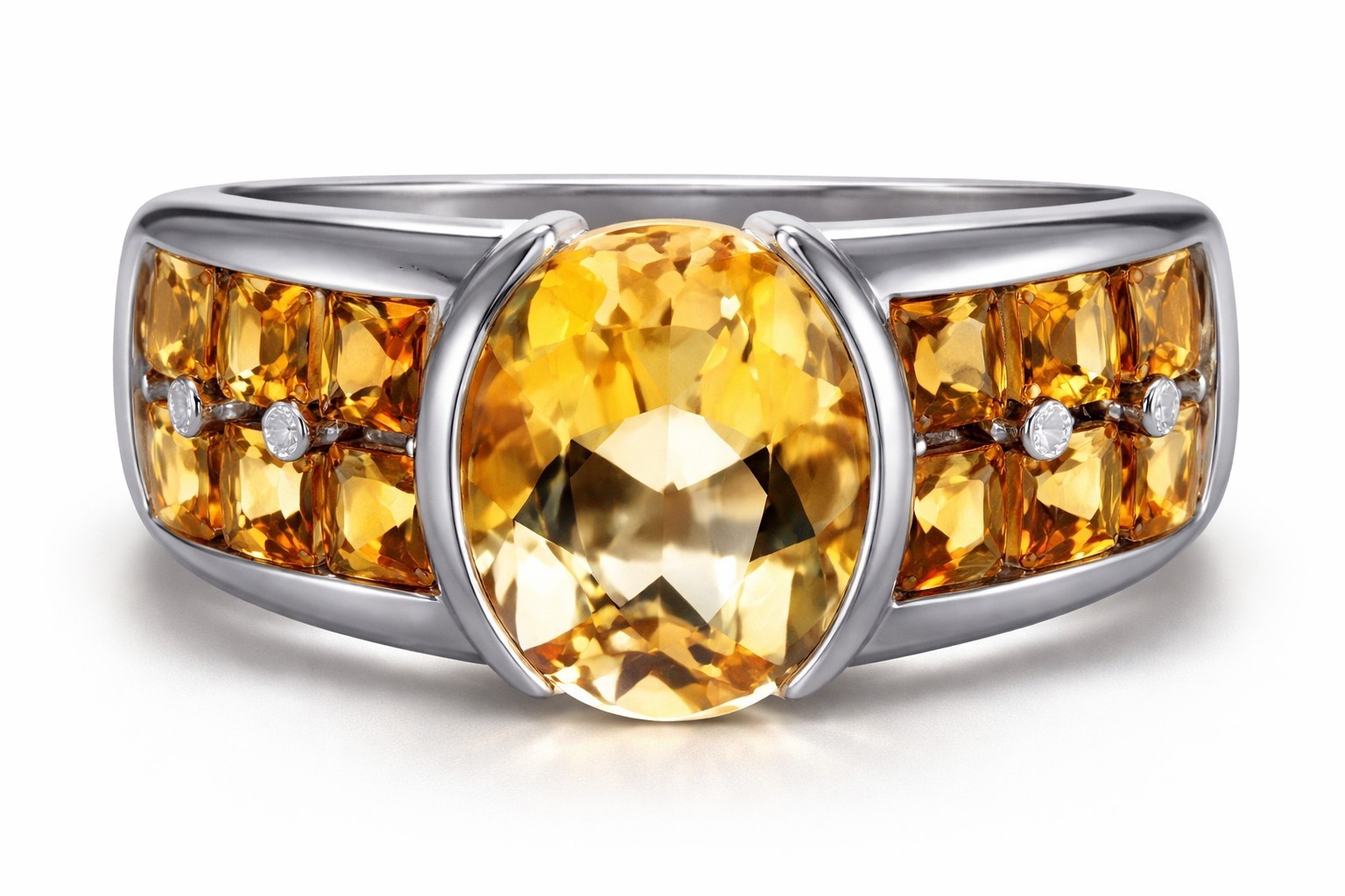Extravagant Yellow Stone 925 Sterling Silver Ring – Bold Statement