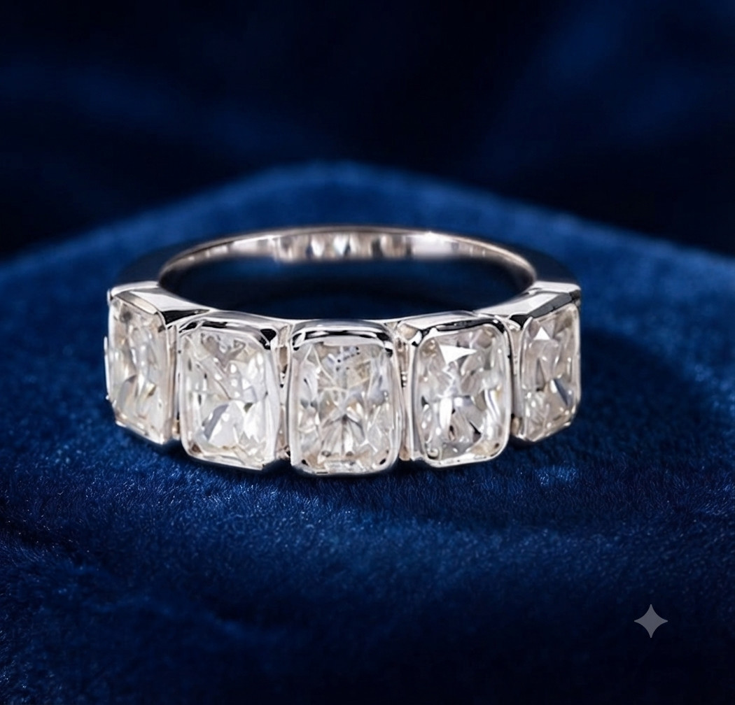 2.50 Ct Certified Stunning Diamonds Band Ring In 925 Silver Great Shine
