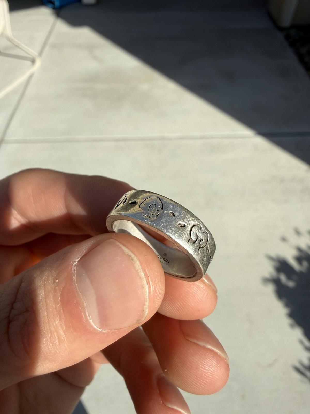 Gucci Ghost Ring x Trouble Andrew 925 Sterling Silver Size 6.5