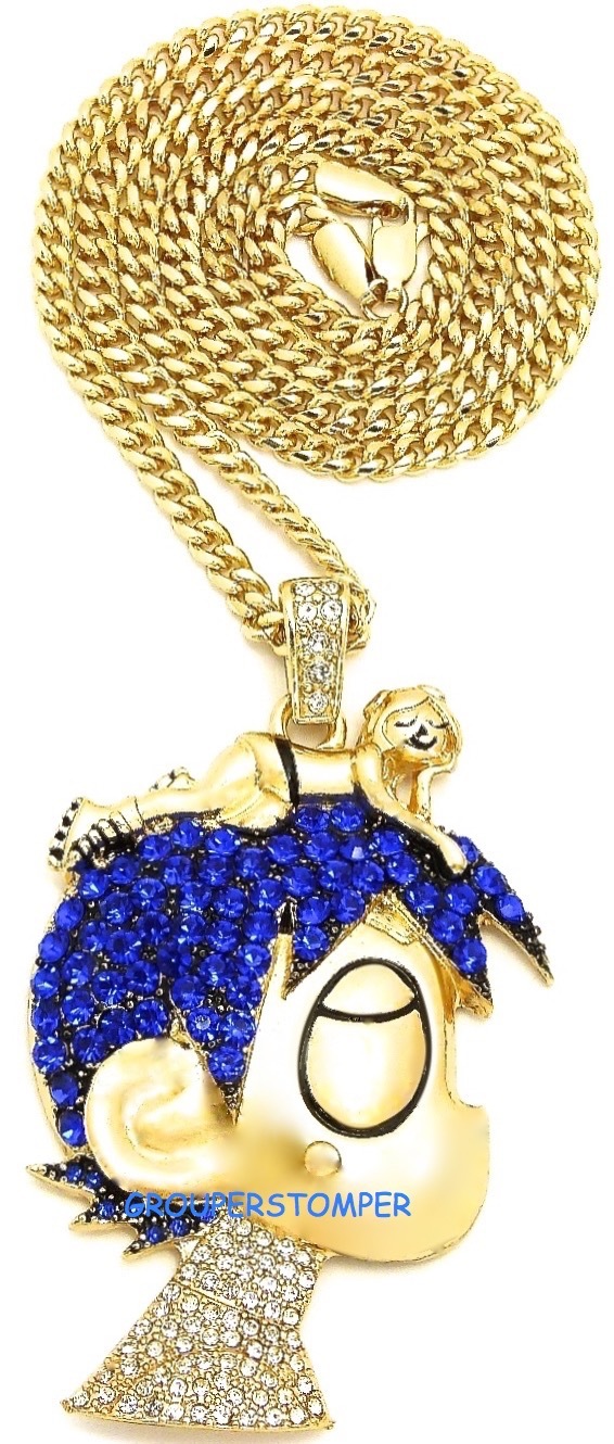 LUV Uzi Crystal Rhinestone Pendant with 20 or 24 or 30 Inch Necklace Vert LIL