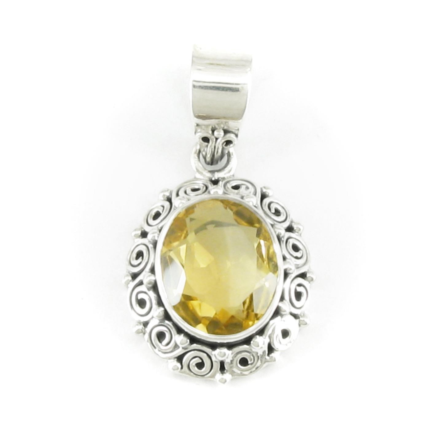 Citrine Oval Pendant in Sterling Silver – apx. 3.75 carat – SPECIAL OFFER!