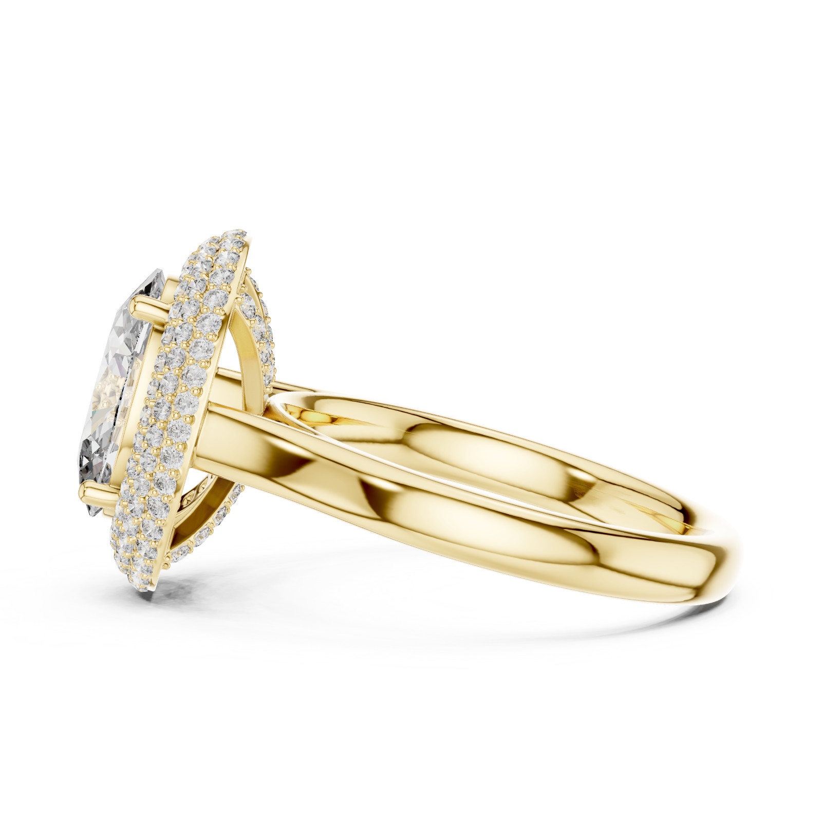 Hidden Halo 2.50 CT Oval Lab Grown Diamond Double Halo Engagement Ring