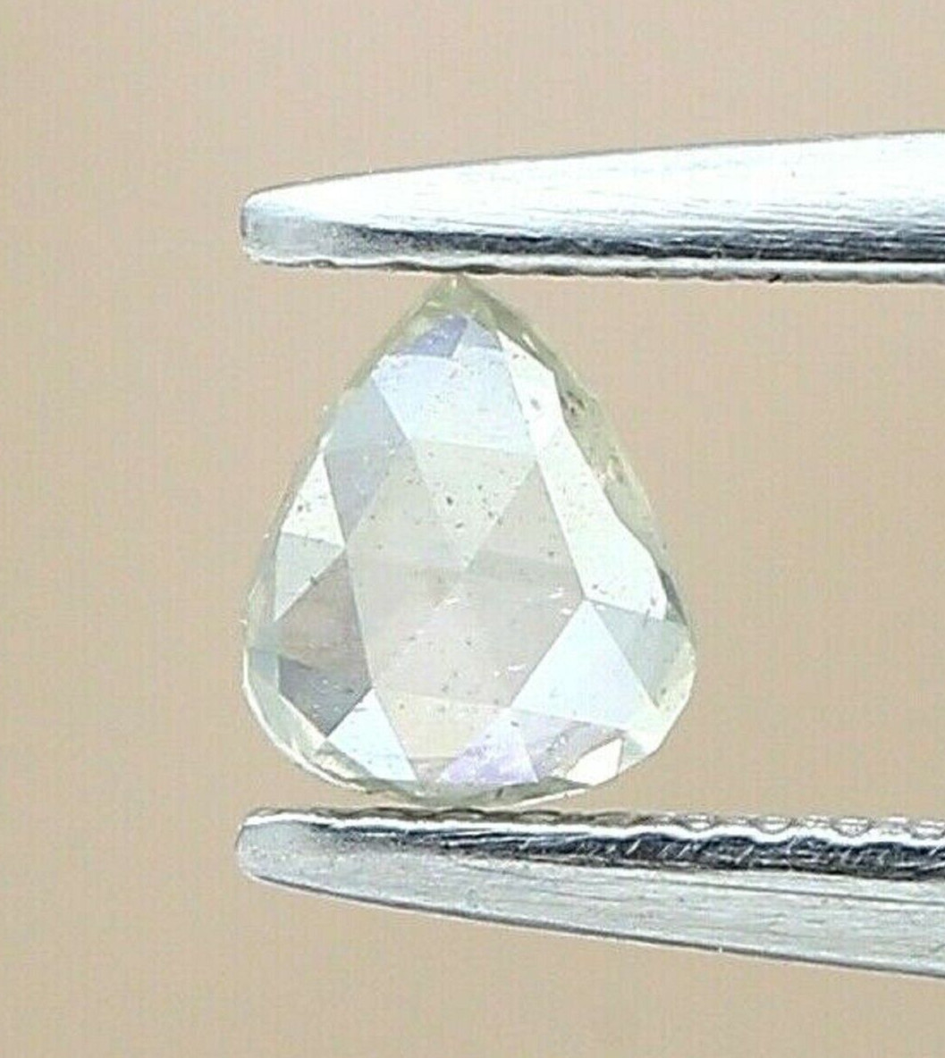 Natural Fancy Diamond 0.13Ct 4×3.5 MM Green Color Pear Rosecut Diamond