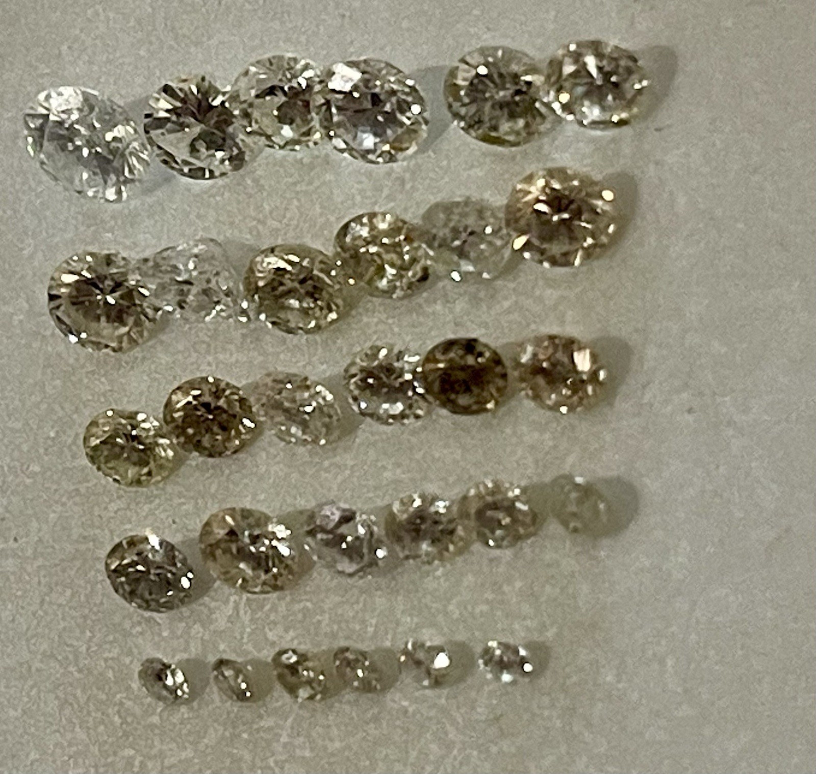 Lot of 30 Loose Diamonds – All Removed From 10k 14k 18k Scrap Gold Jewelry