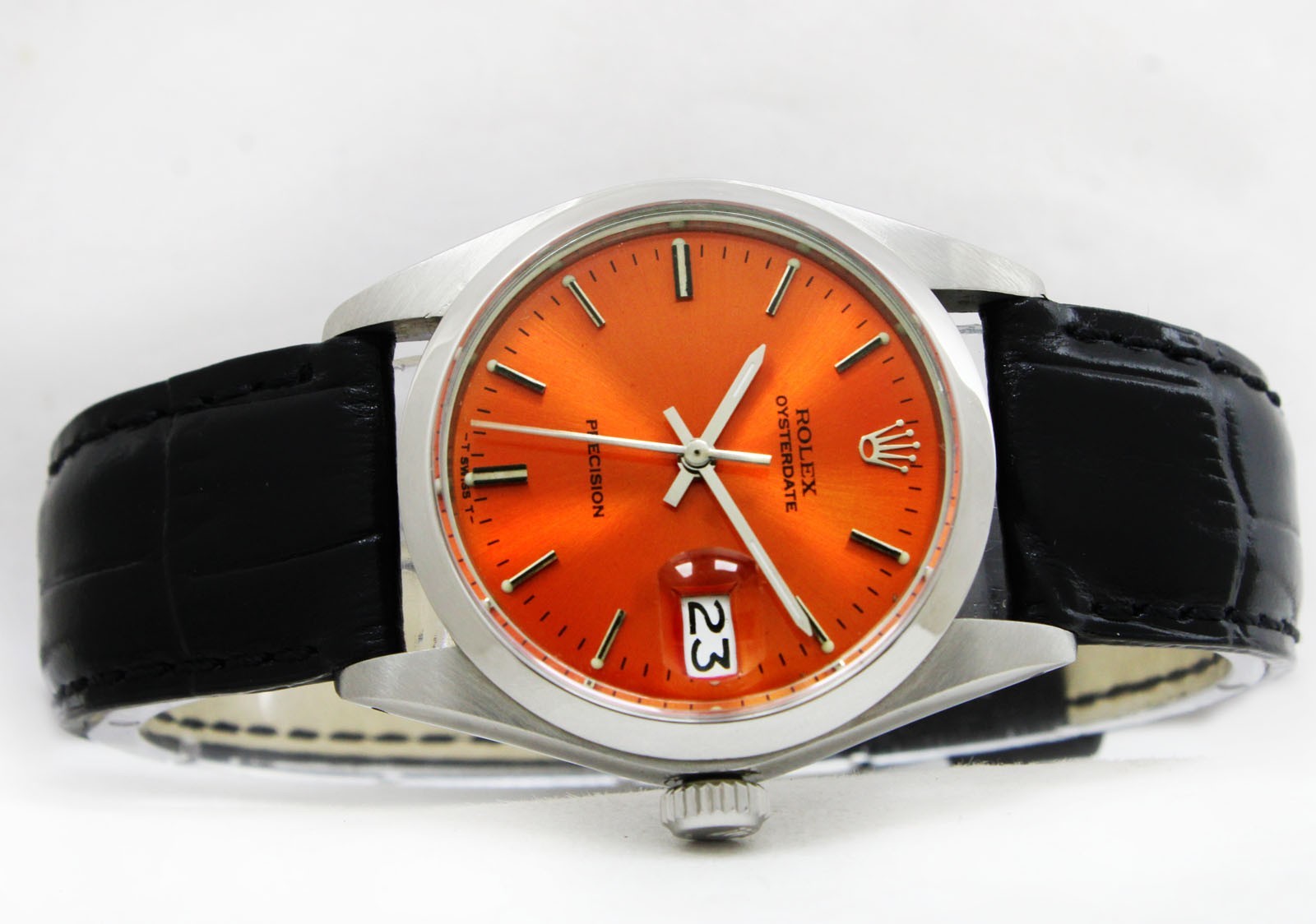 Vintage Rolex Oysterdate Precision 34mm Men Steel Watch Ref 6694