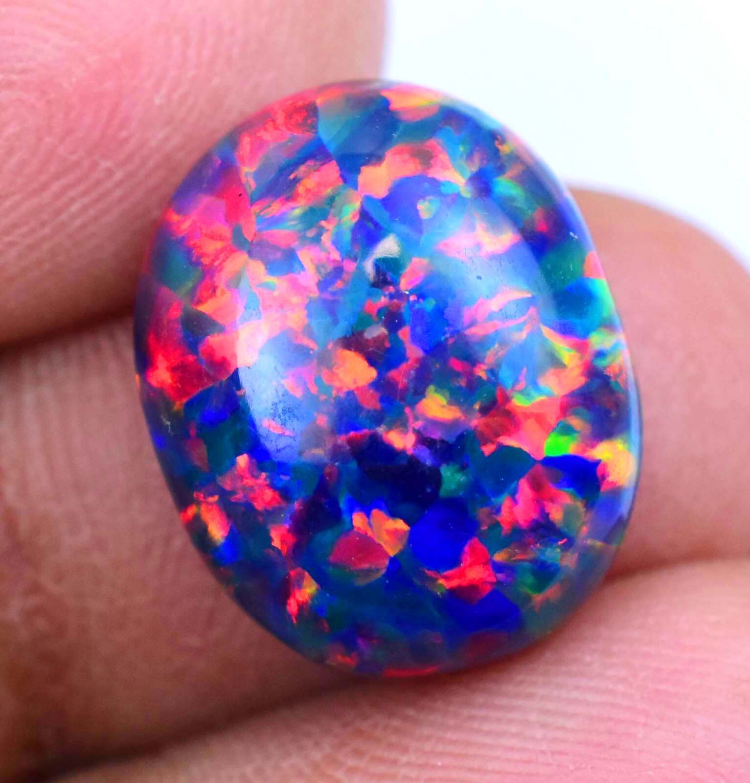9.60 CT Natural Ethiopian Black Fire Opal Certified Very Rare Precious Gemstone